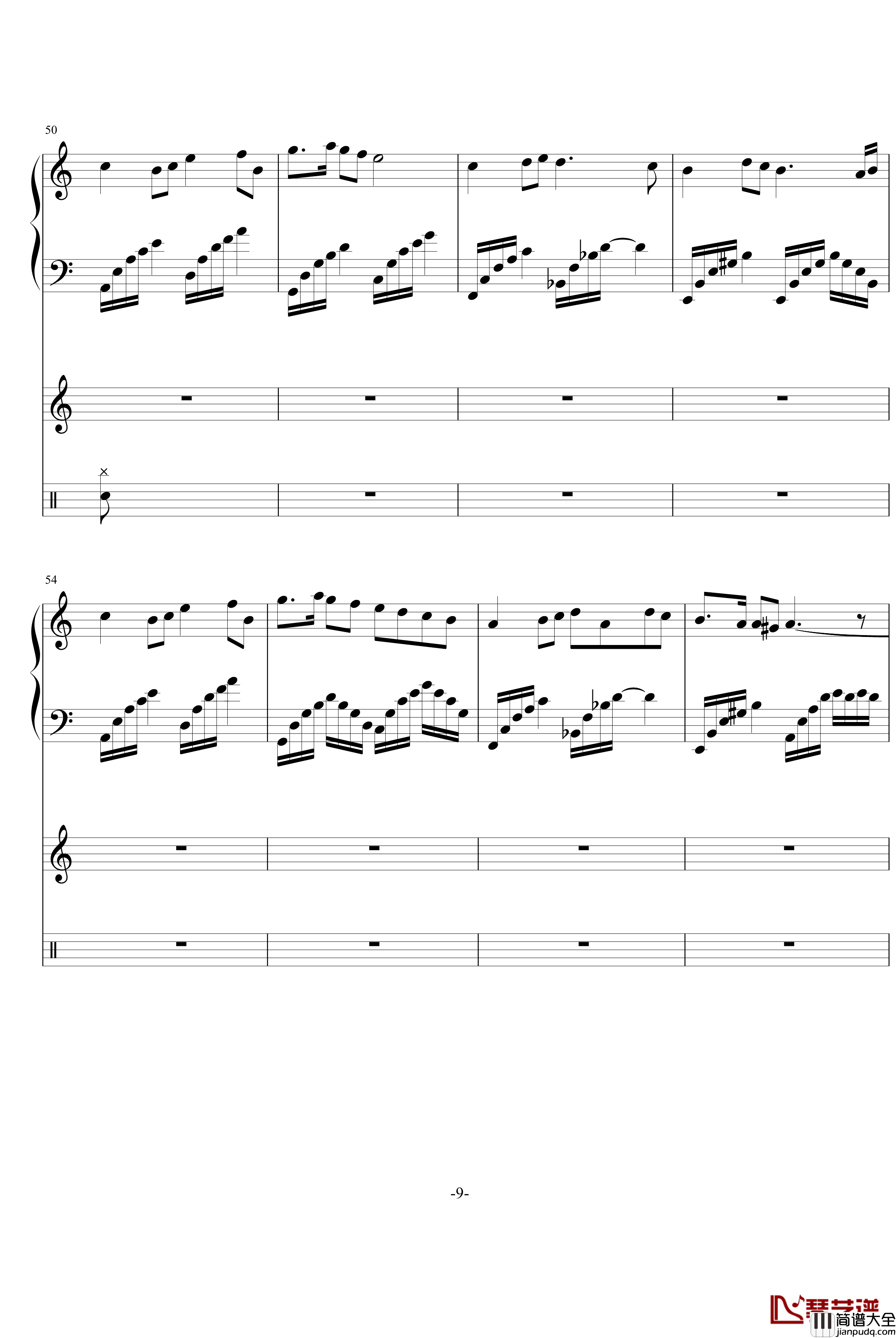 独自一人钢琴谱_PianoYZ