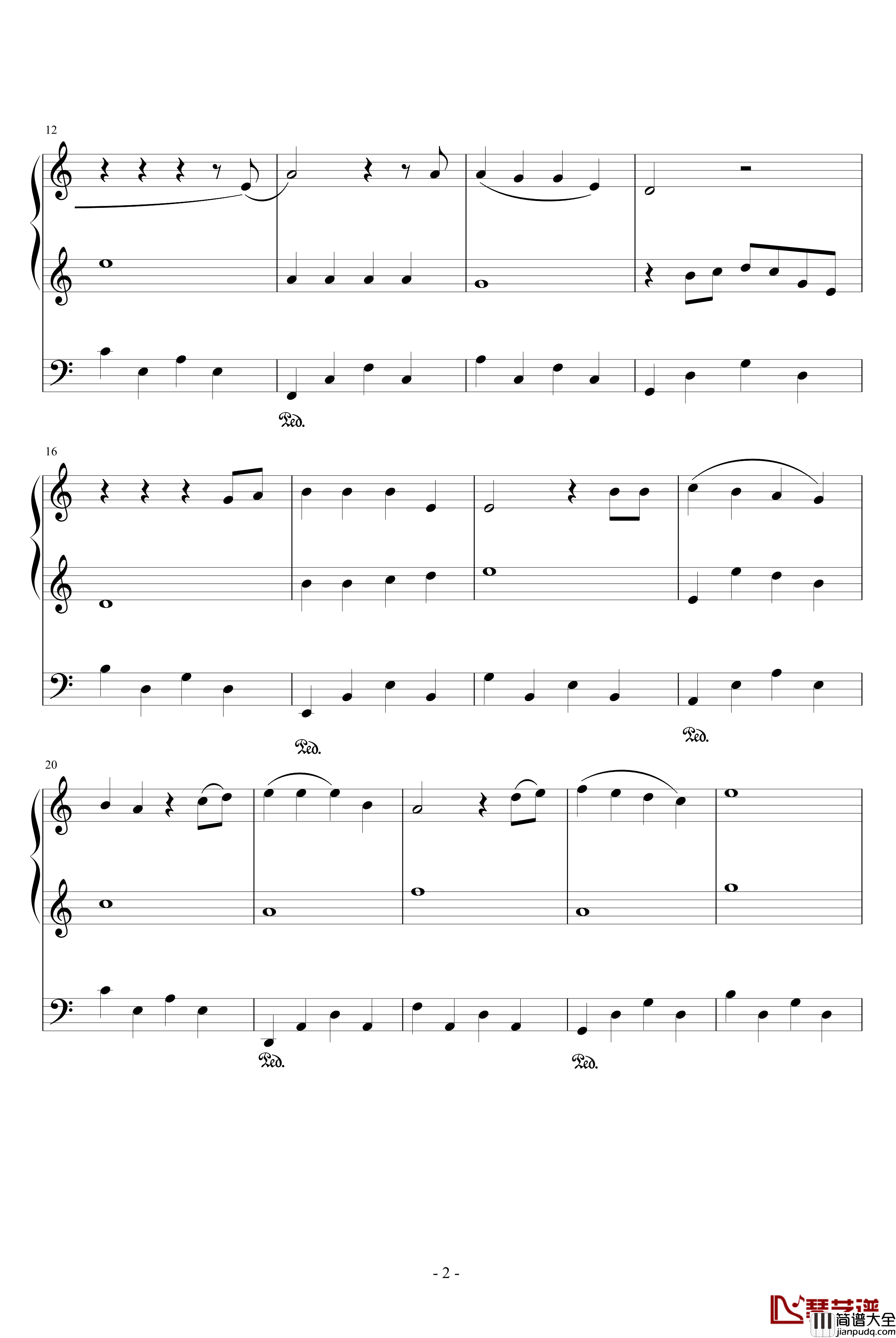 天使钢琴谱_朗朗琴声