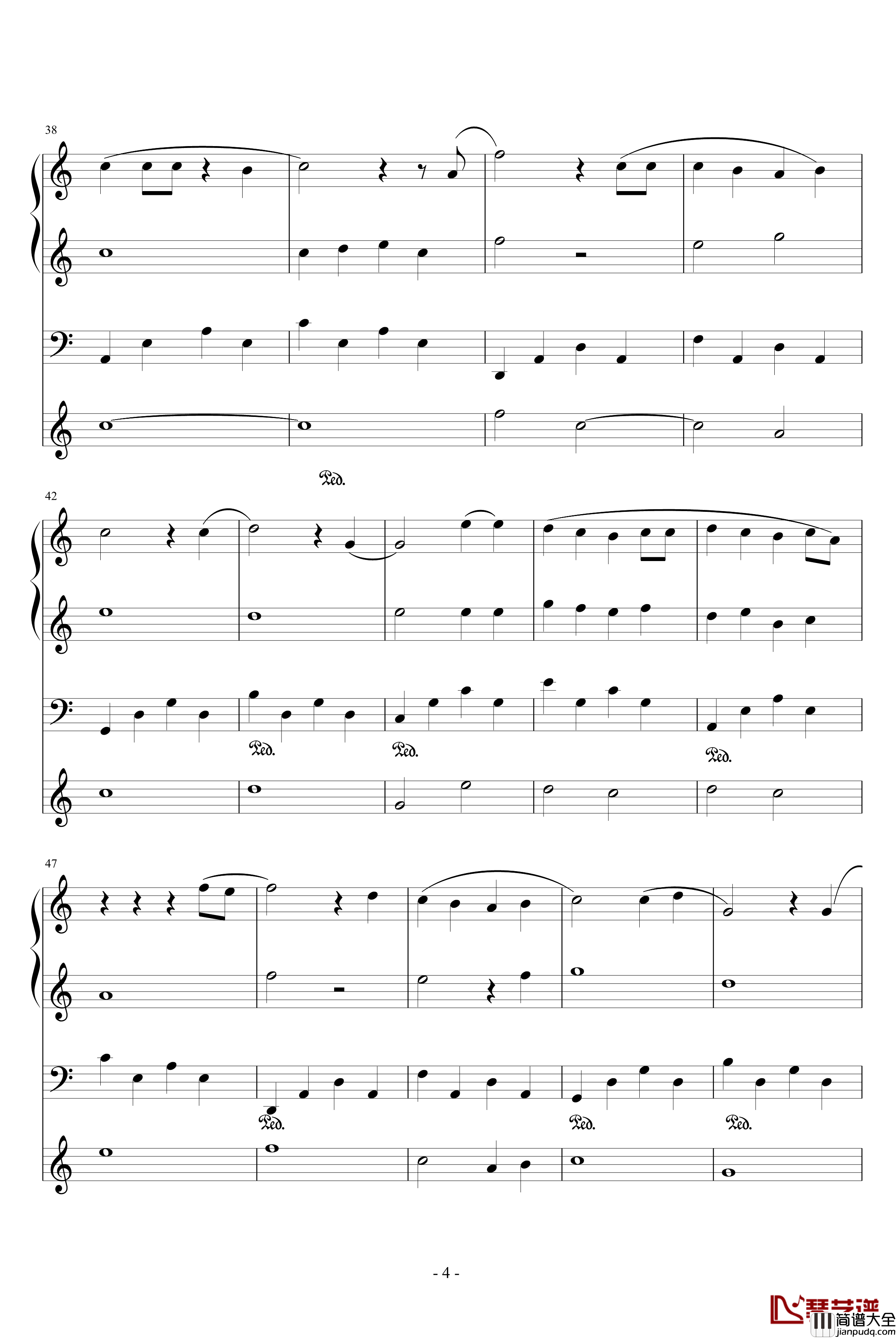 天使钢琴谱_朗朗琴声