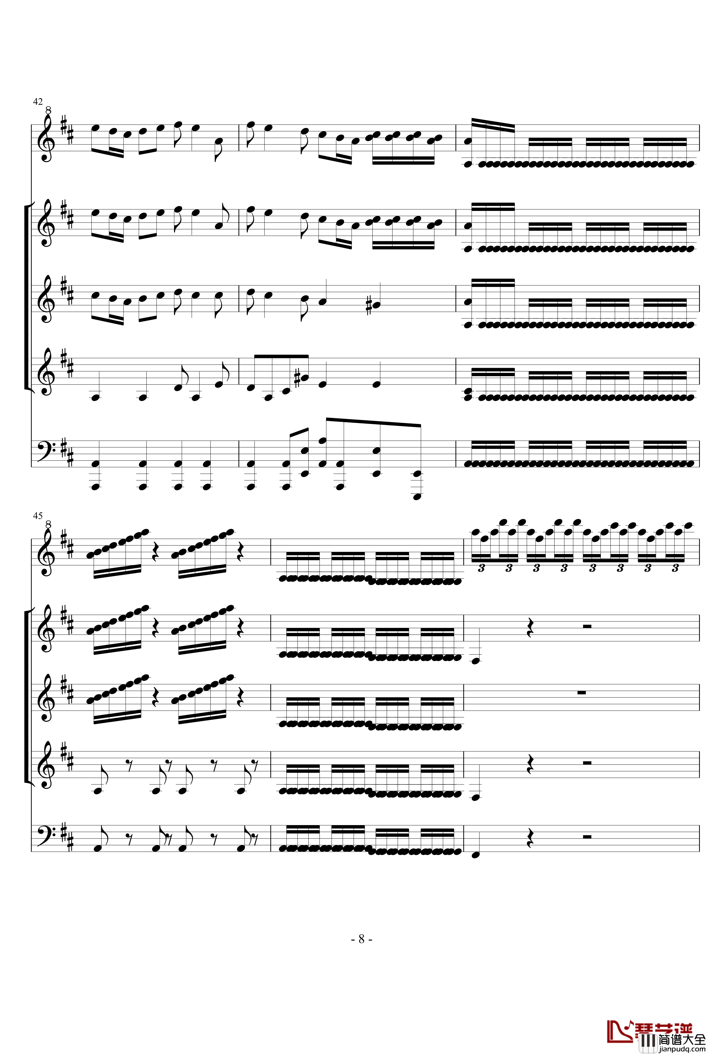 四季·春钢琴谱_第一乐章_维瓦尔第