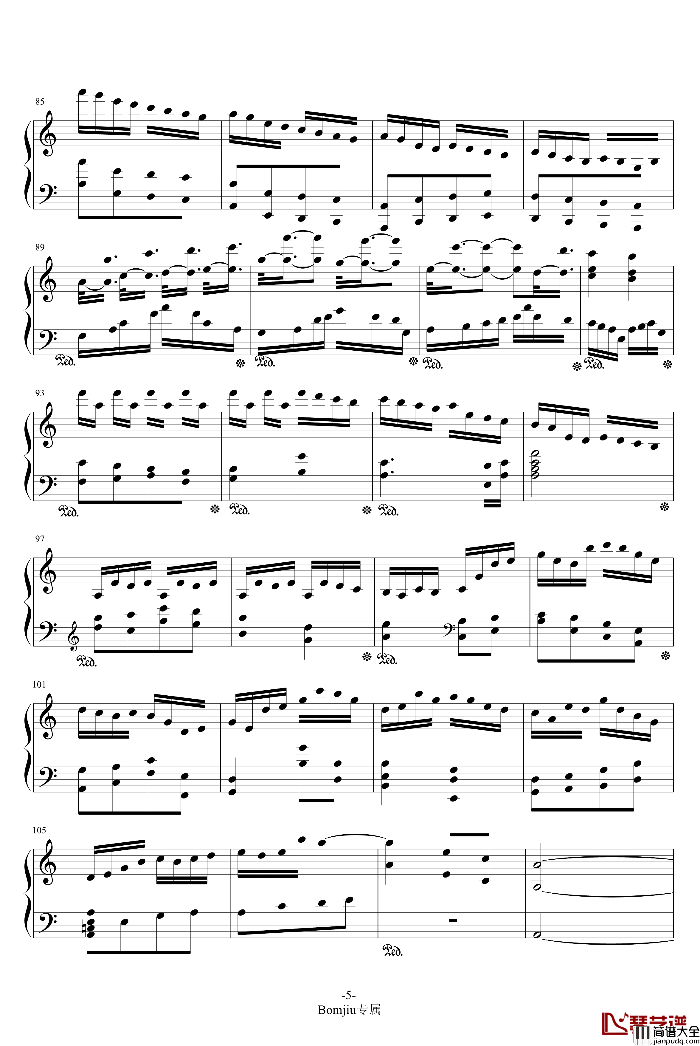 夏の旋律钢琴谱_bomjiu