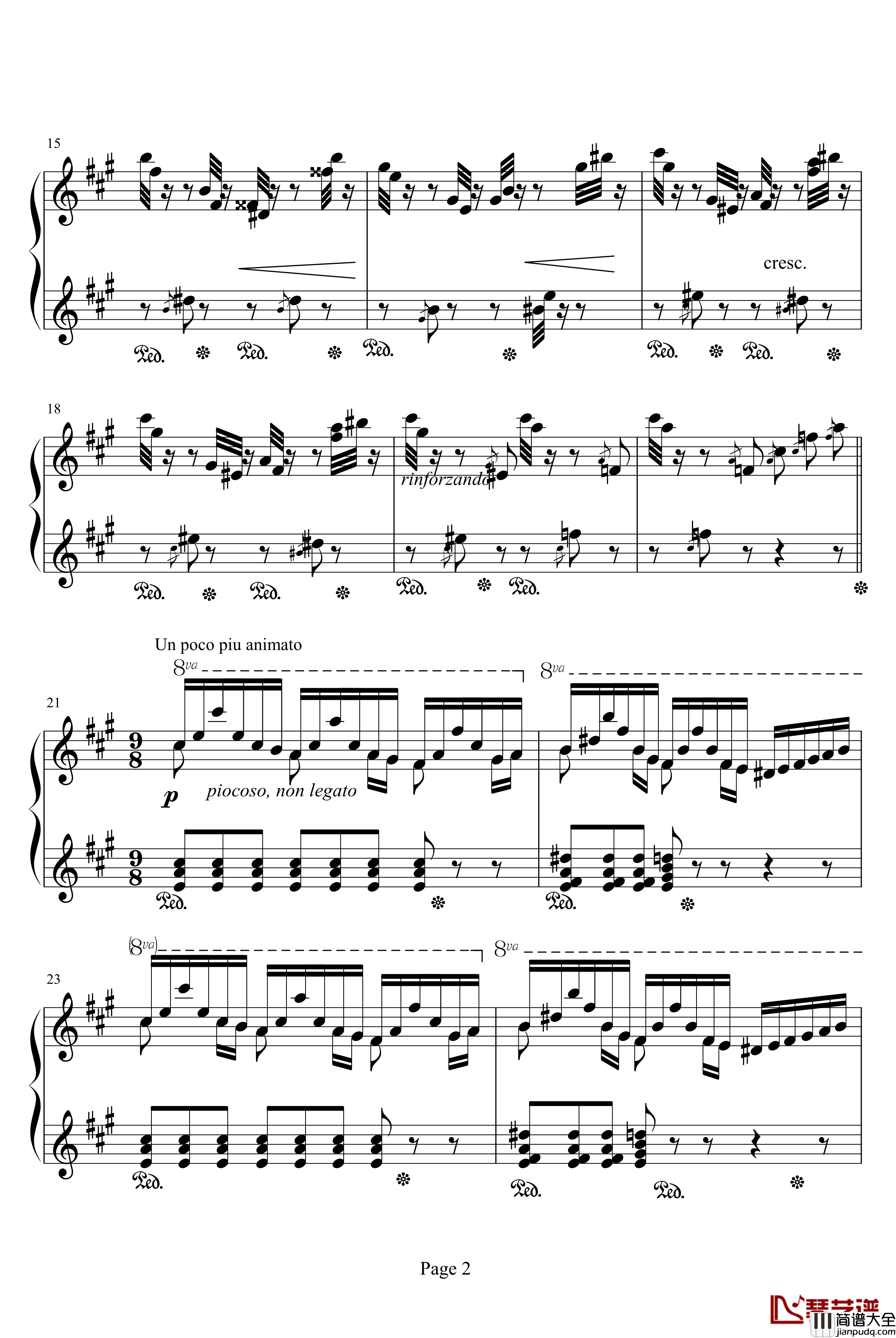 李斯特音乐会练习曲之二钢琴谱_侏儒之舞_李斯特