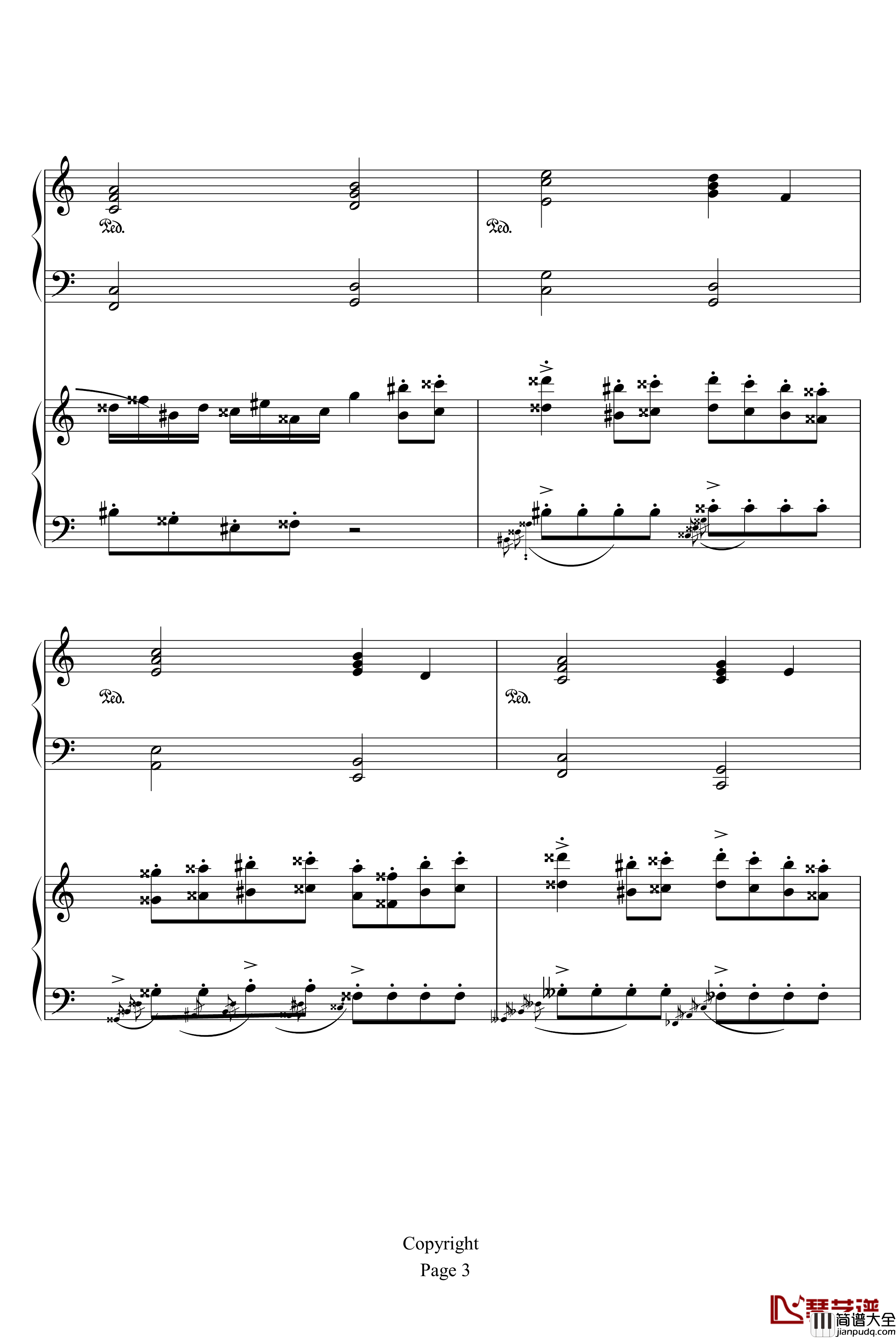 土耳其进行曲卡农钢琴谱_帕赫贝尔_Pachelbel