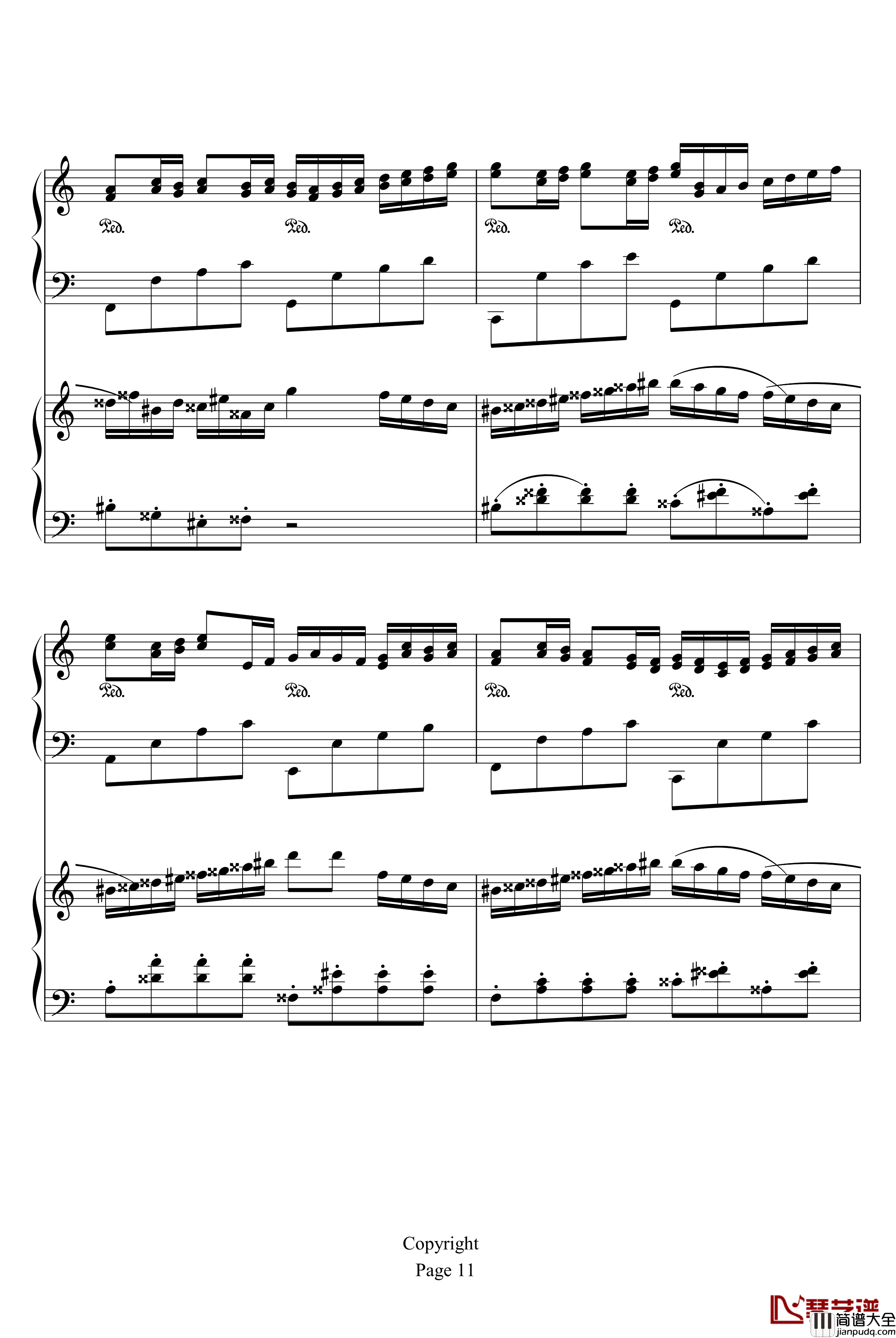 土耳其进行曲卡农钢琴谱_帕赫贝尔_Pachelbel