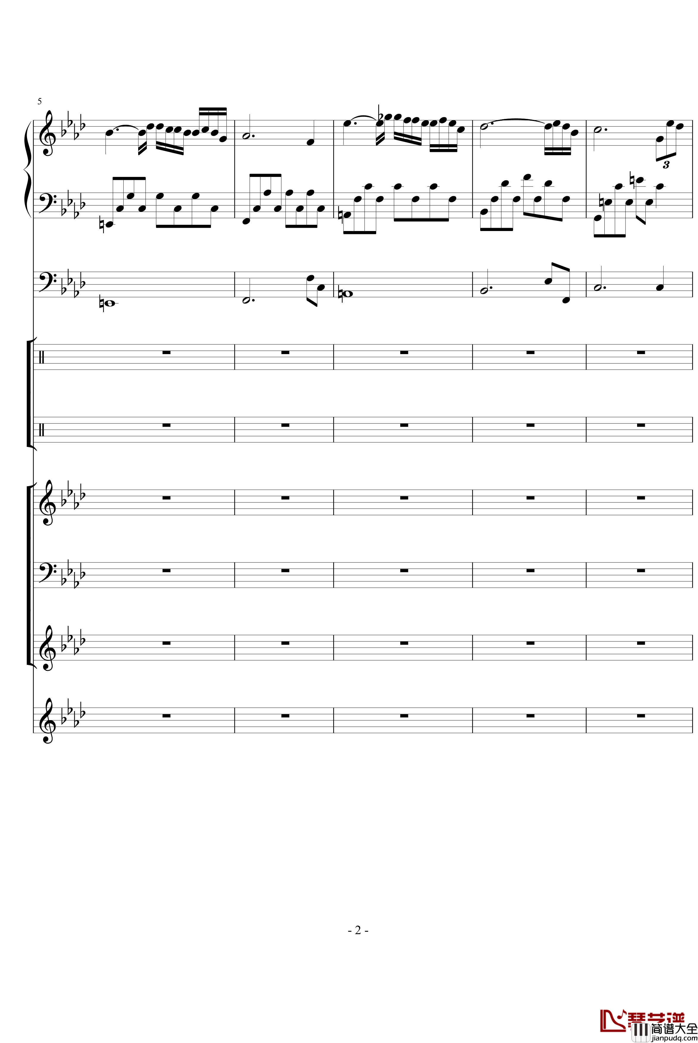 秋日私语钢琴谱_乐队总谱_克莱德曼