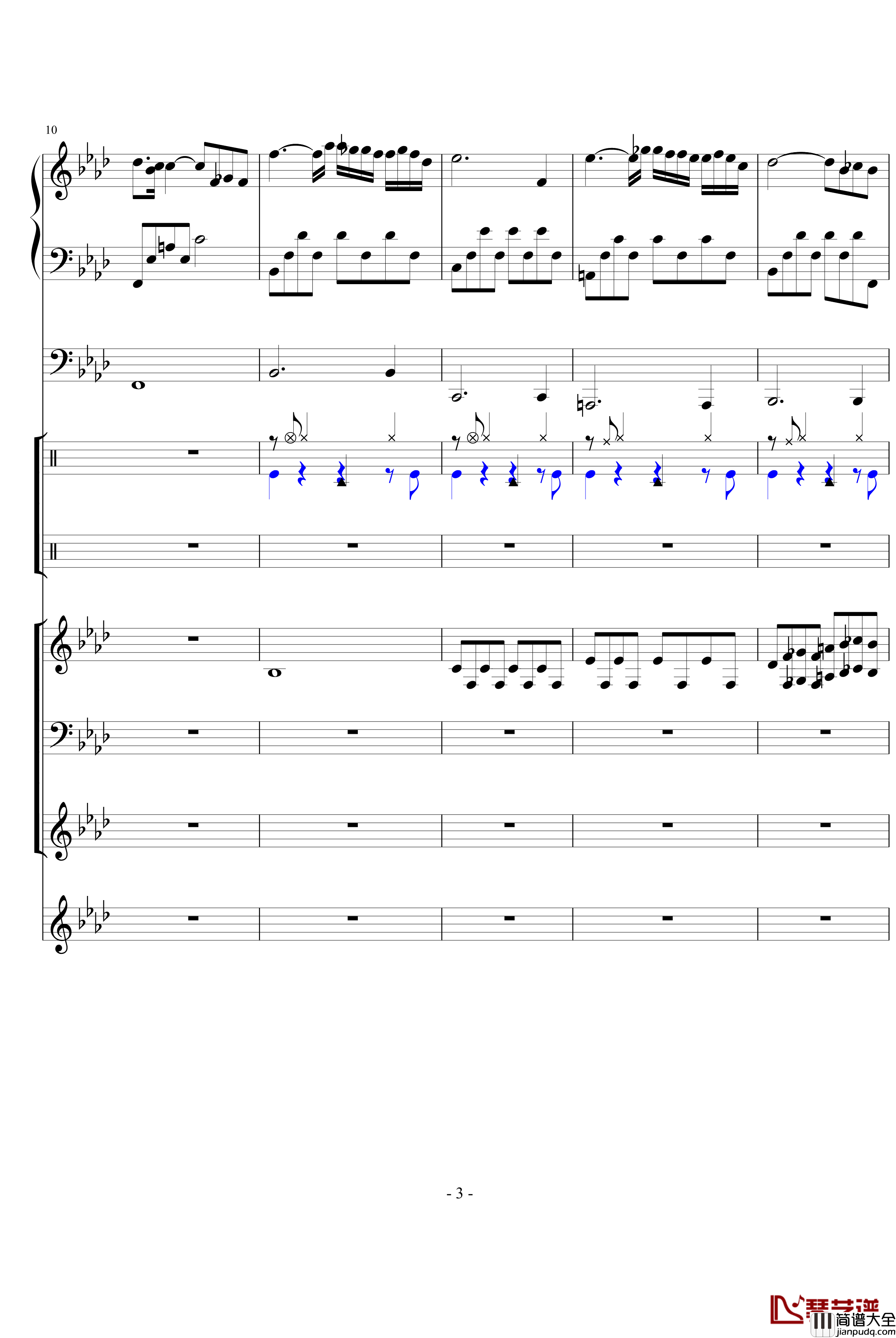 秋日私语钢琴谱_乐队总谱_克莱德曼