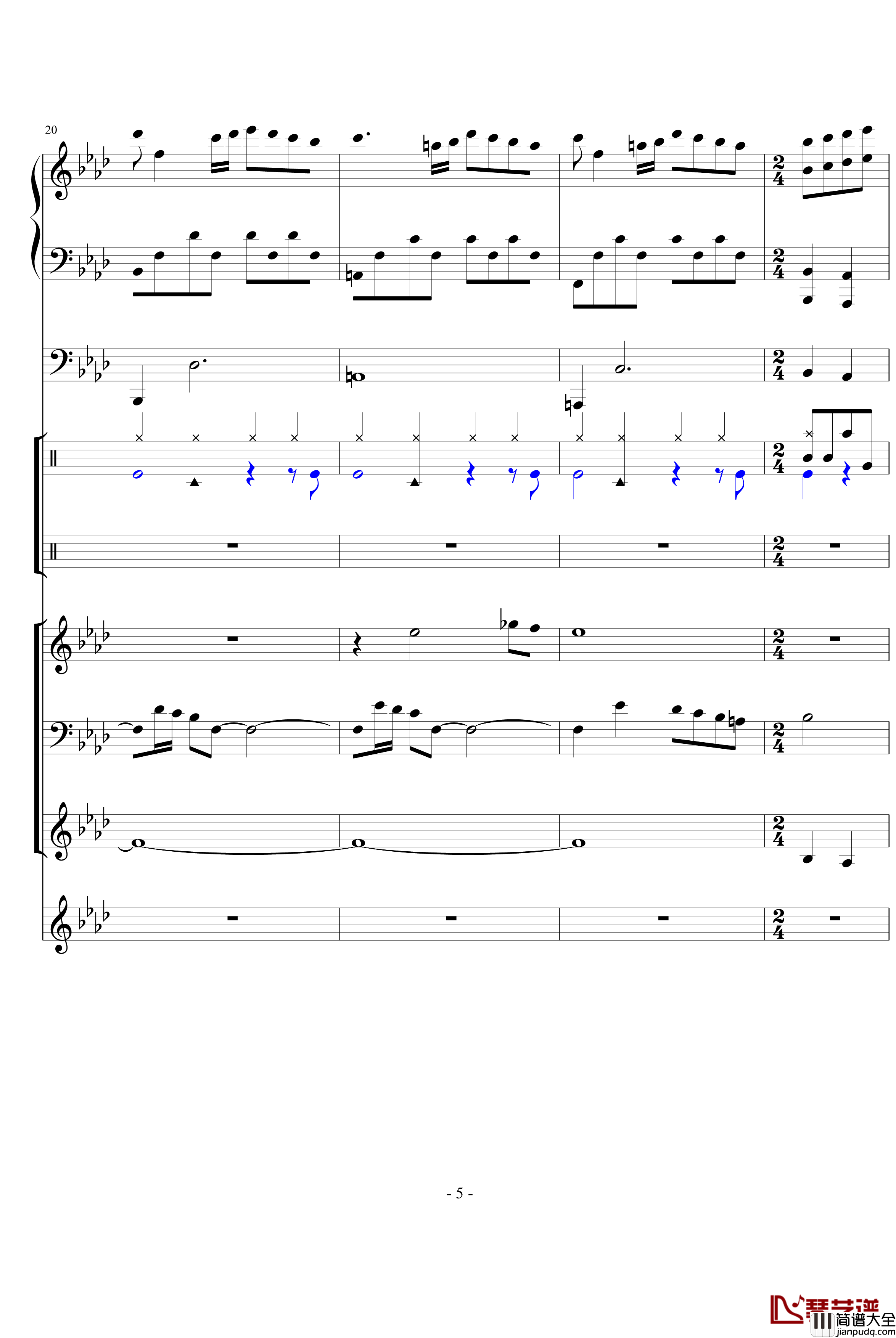 秋日私语钢琴谱_乐队总谱_克莱德曼