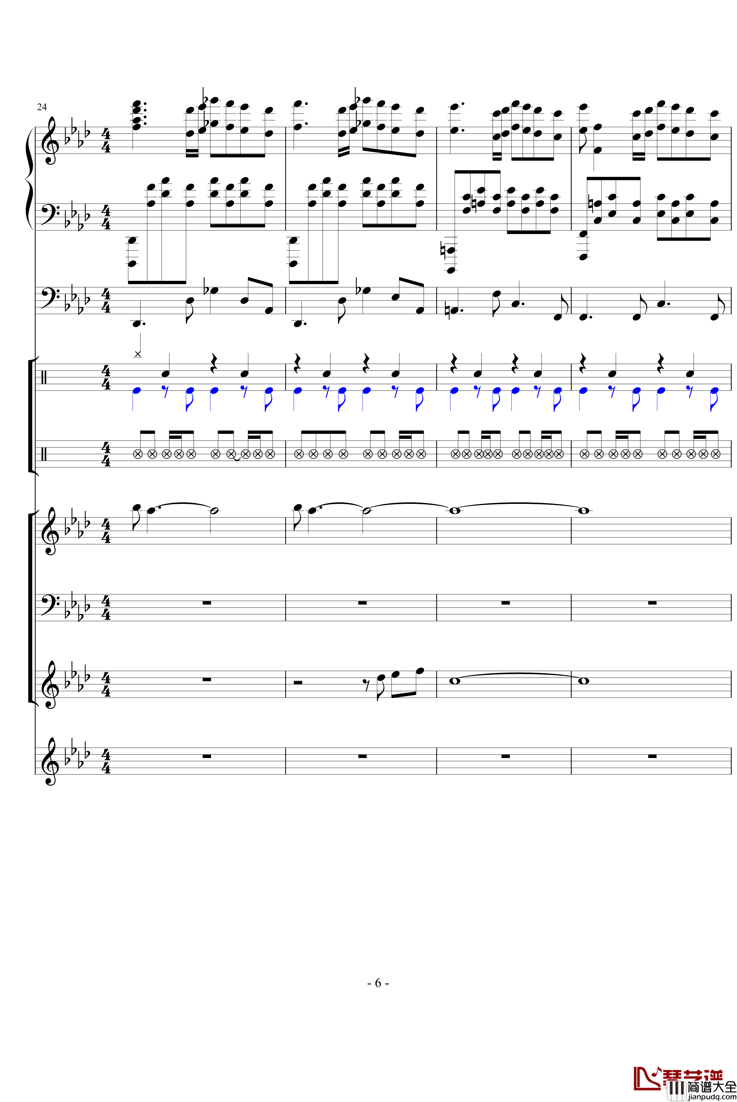 秋日私语钢琴谱_乐队总谱_克莱德曼