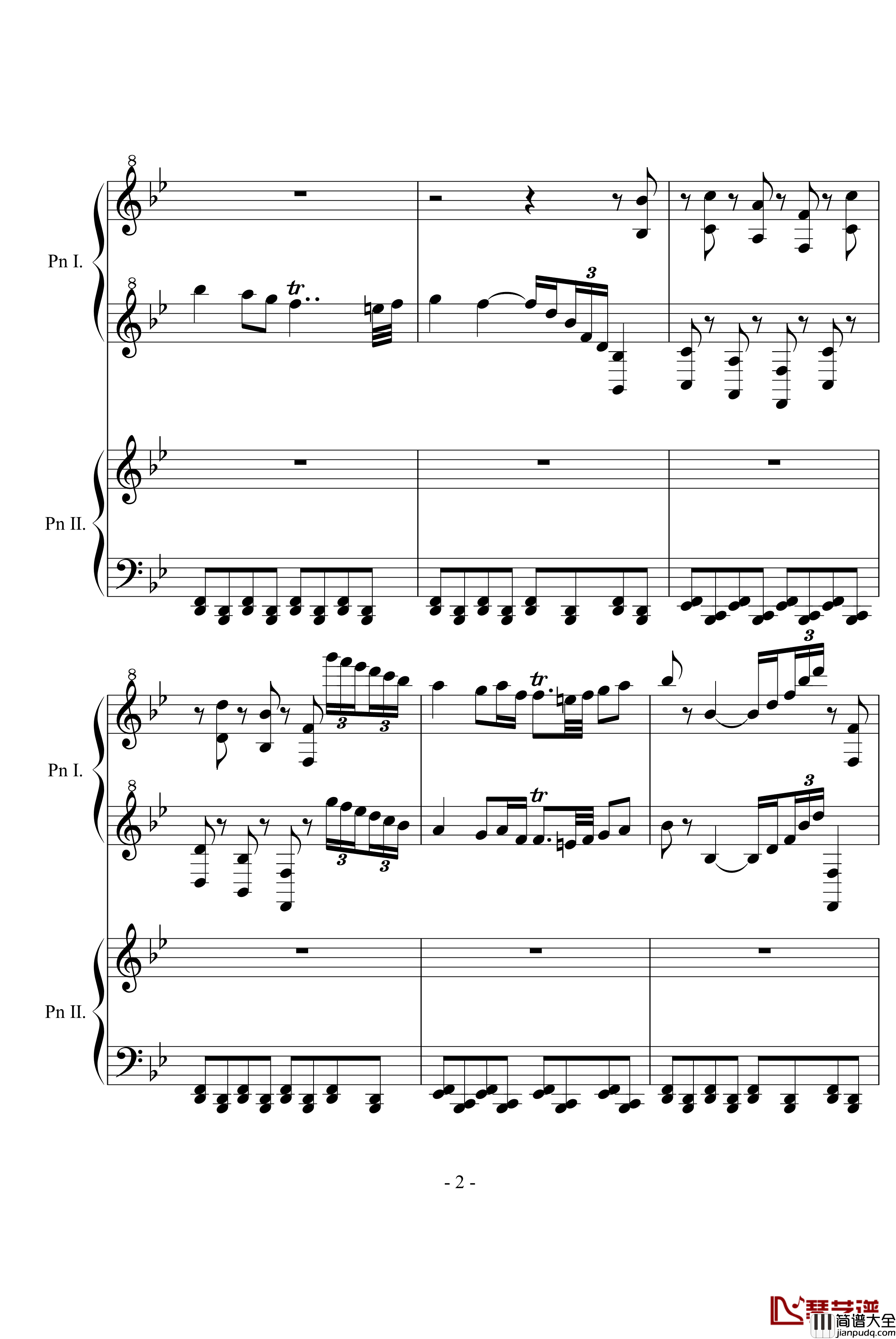 胡桃夹子中的中国舞曲钢琴谱_柴科夫斯基