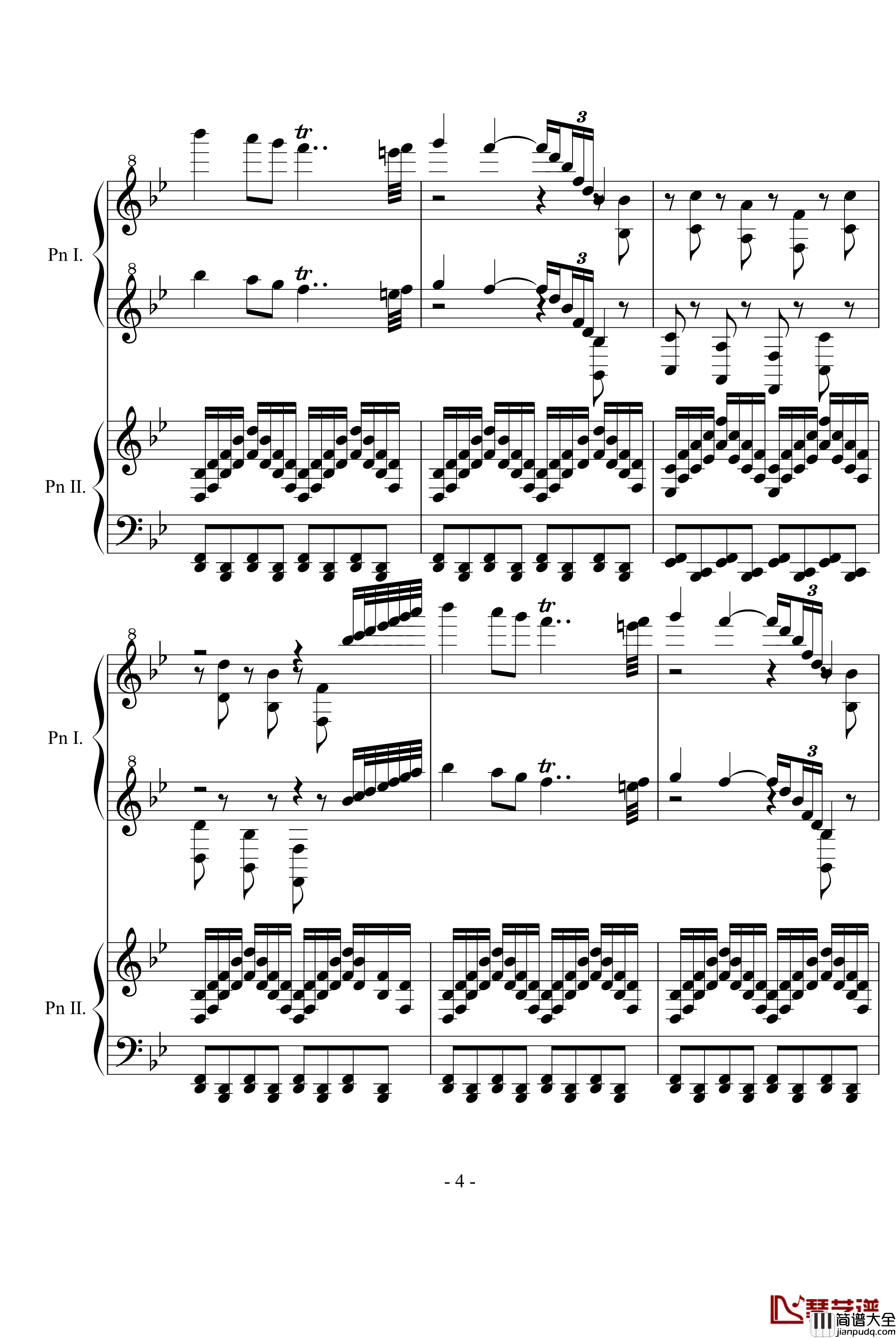 胡桃夹子中的中国舞曲钢琴谱_柴科夫斯基