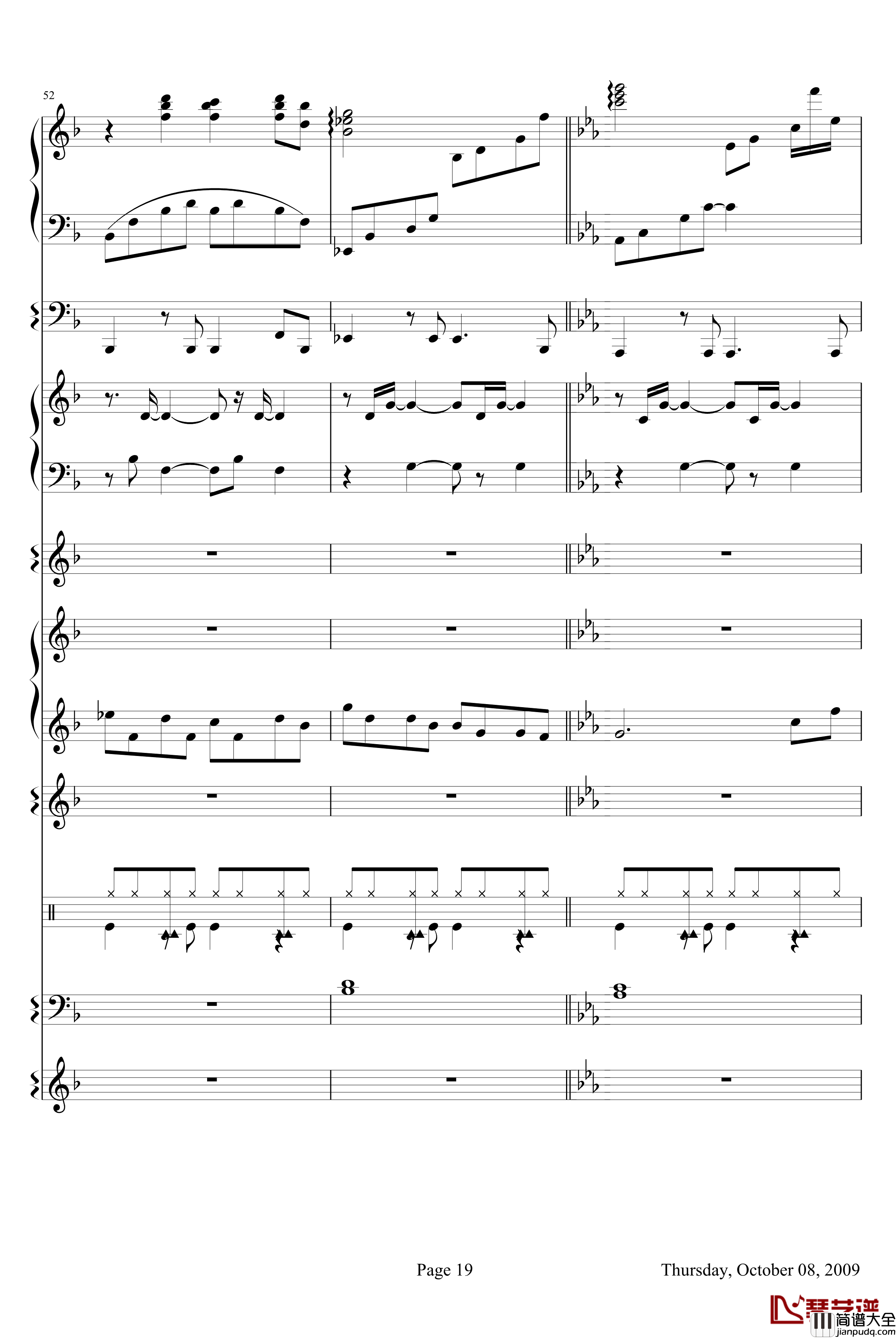 威尼斯无名士钢琴谱_欧美经典_克莱德曼