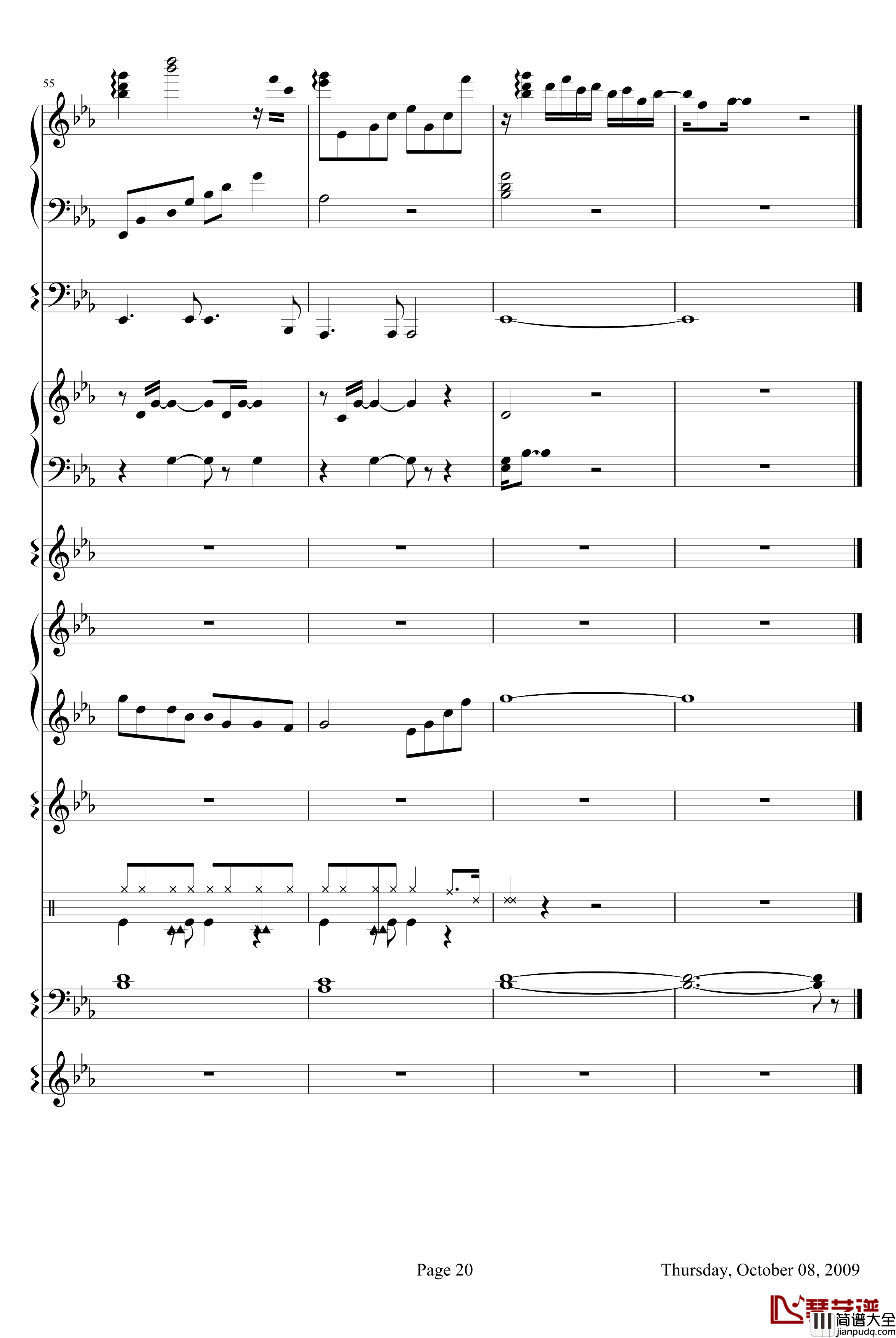 威尼斯无名士钢琴谱_欧美经典_克莱德曼