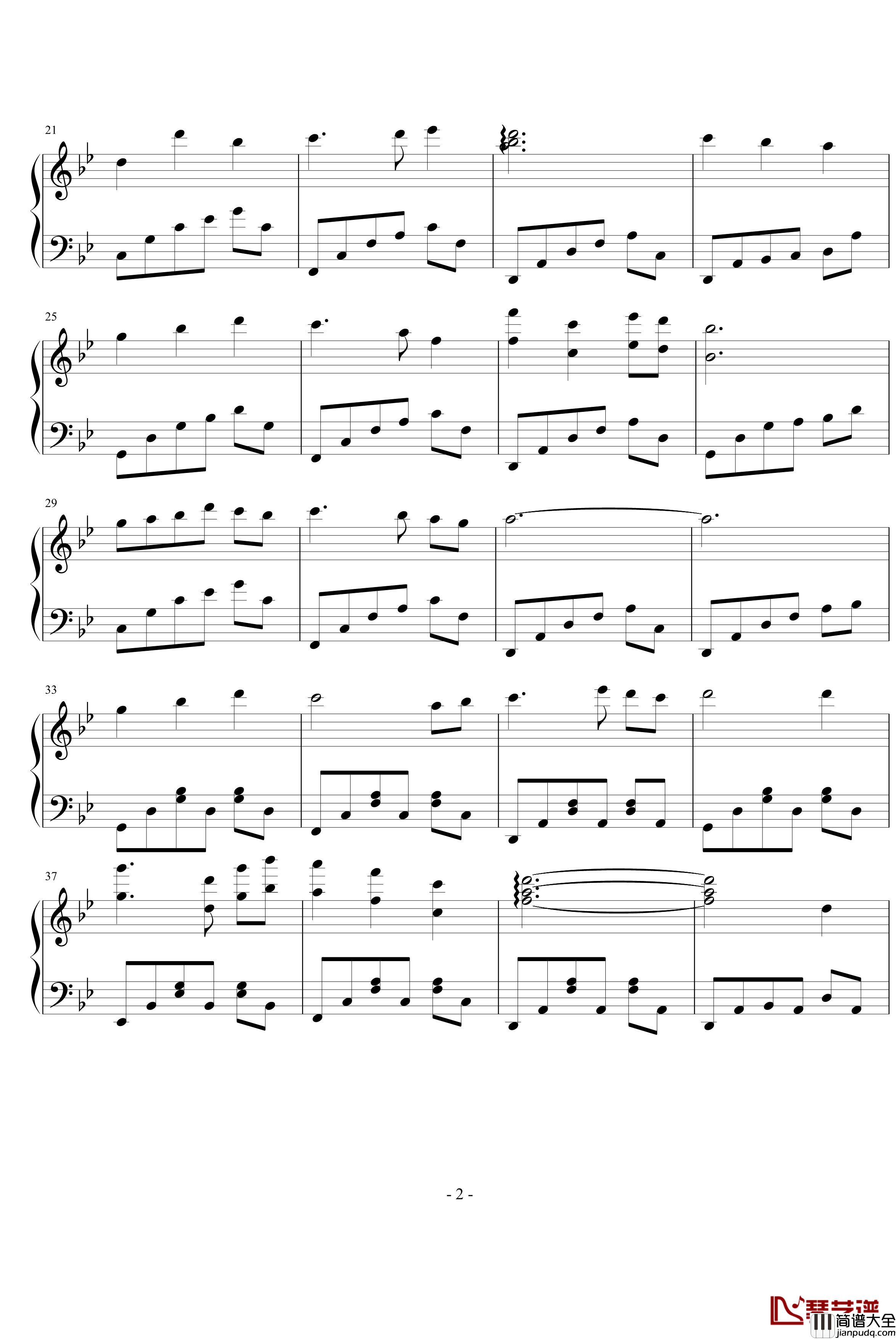 g小调小曲钢琴谱_风花雨露