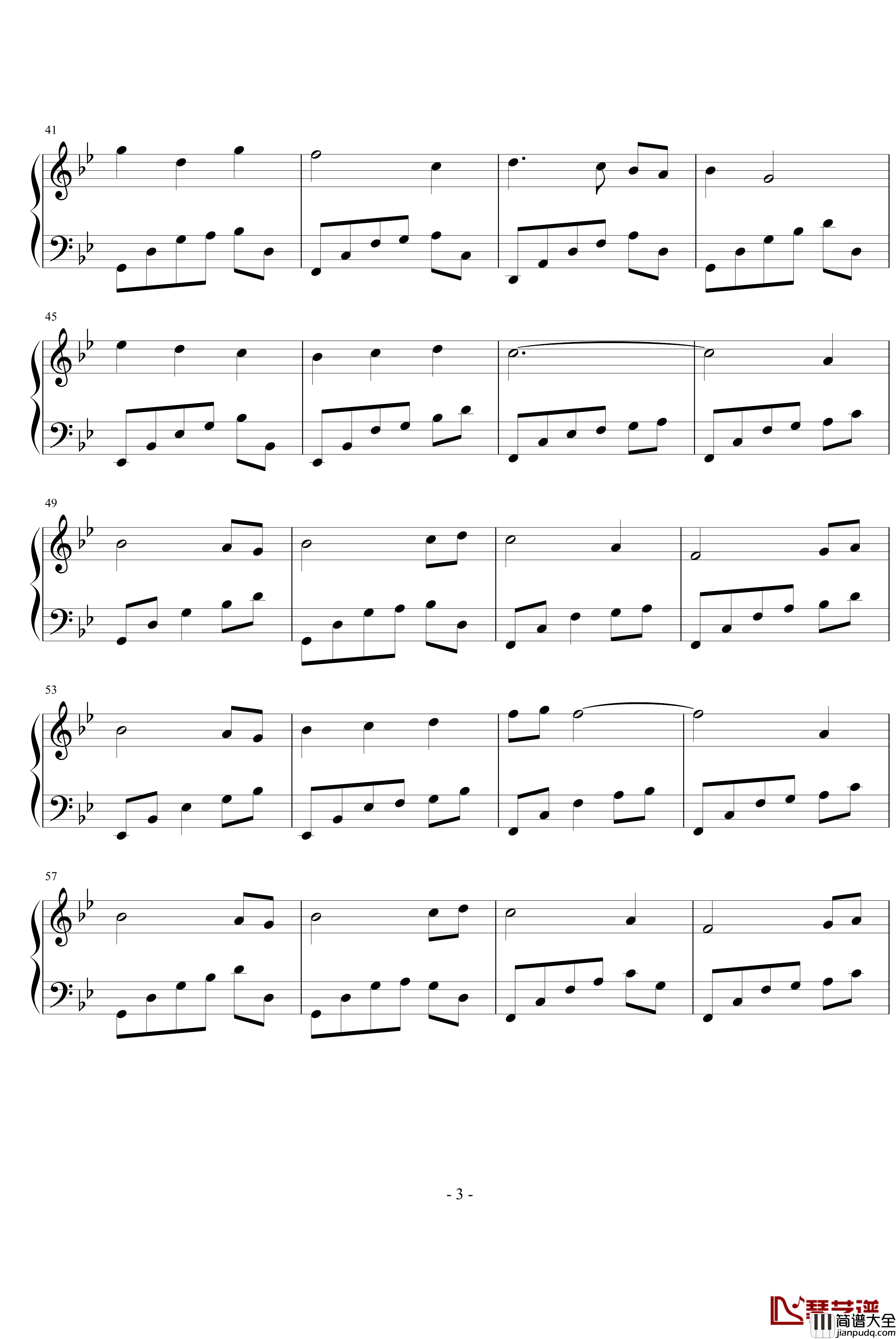 g小调小曲钢琴谱_风花雨露