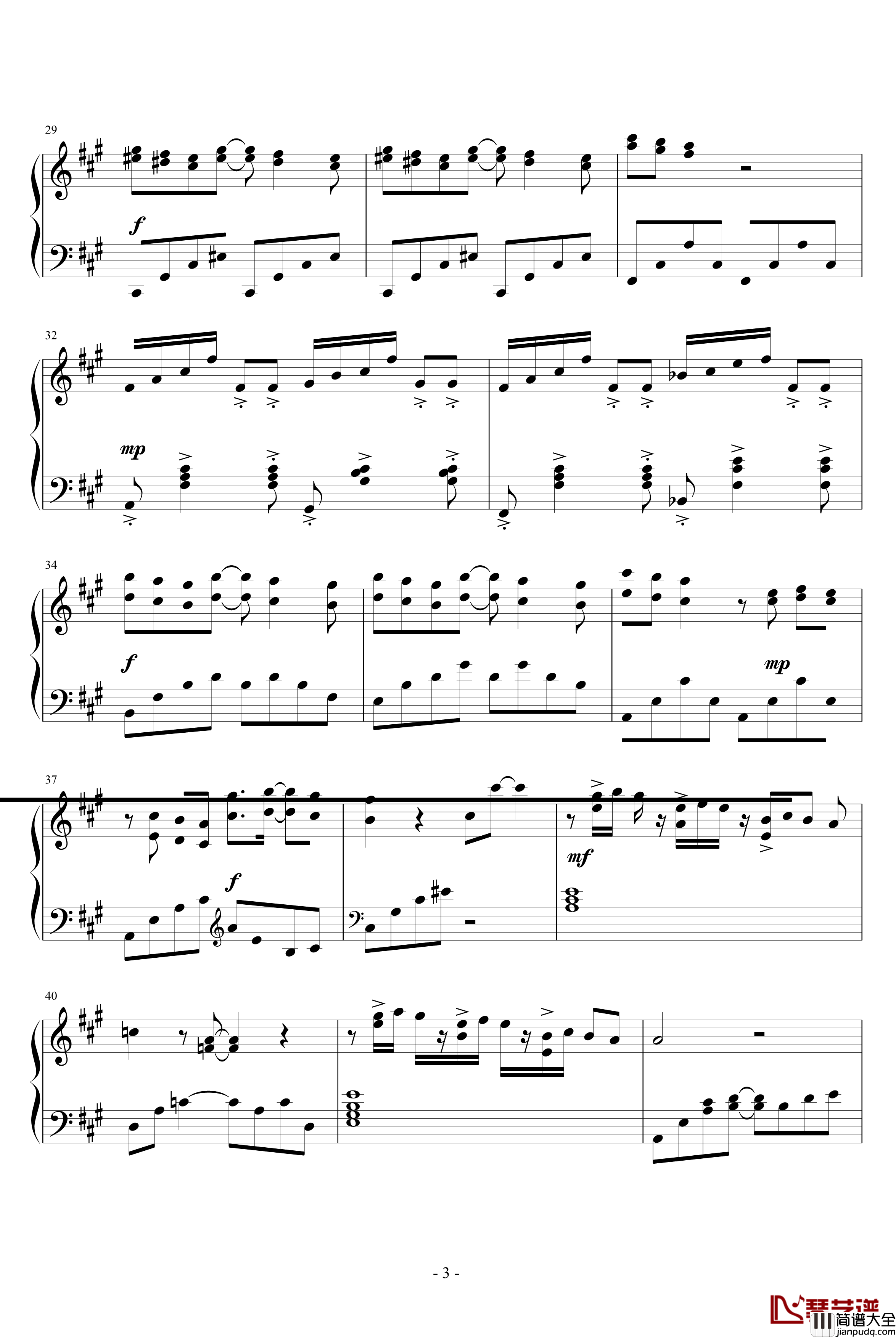 孤独钢琴谱_克莱德曼