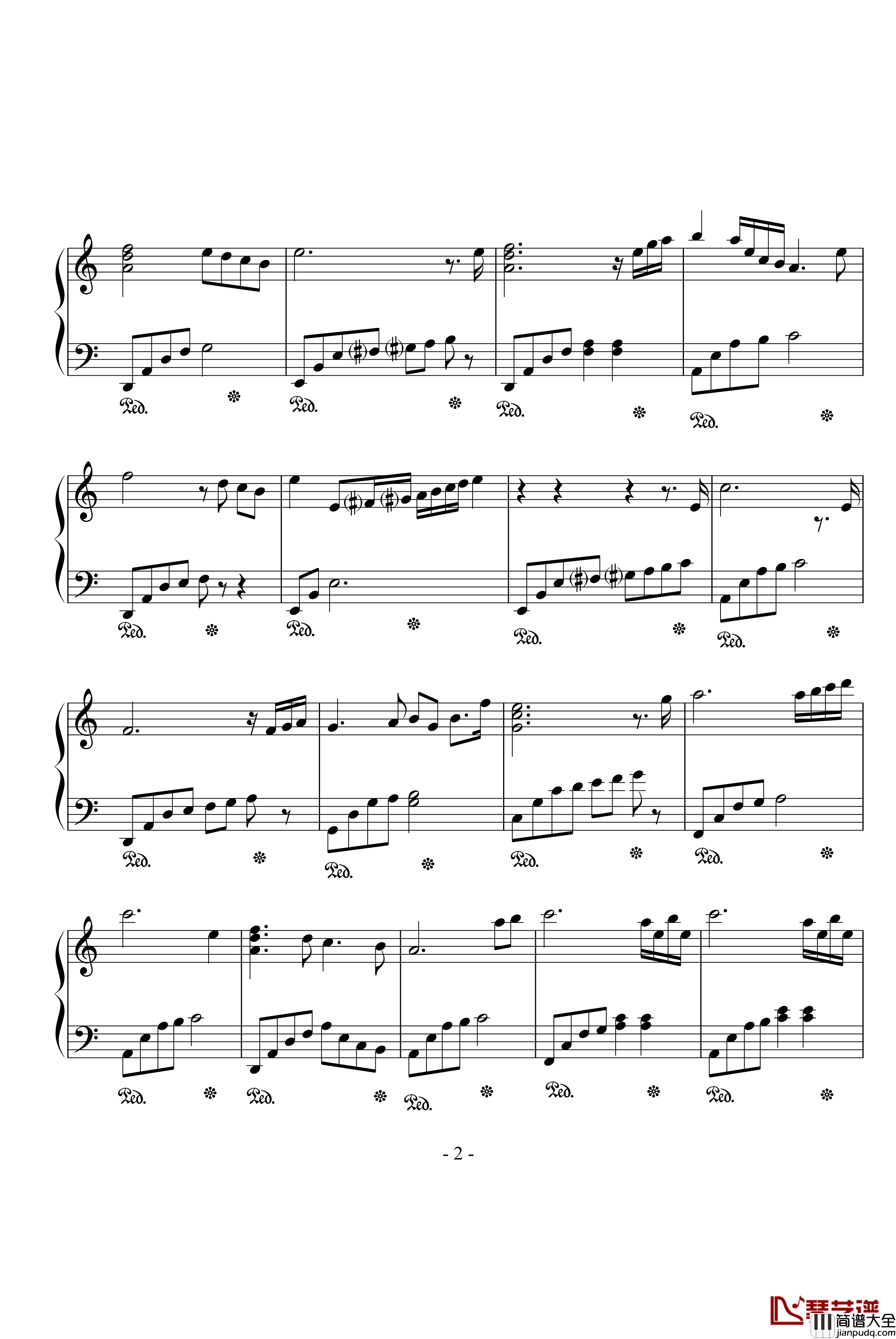 眼泪钢琴谱_tears_钢琴超级简易演奏版_未知分类