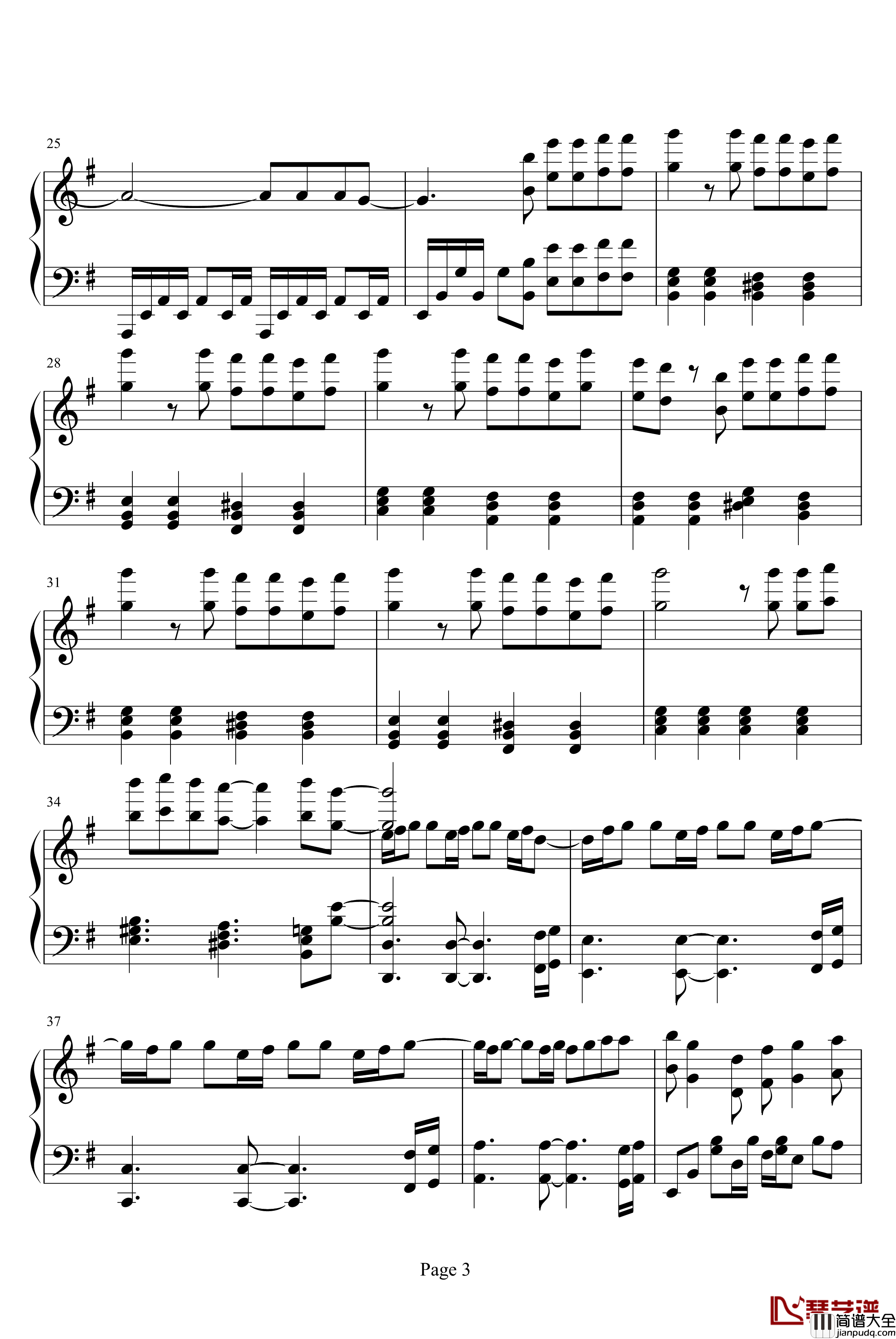 白色裂痕钢琴谱_周杰伦