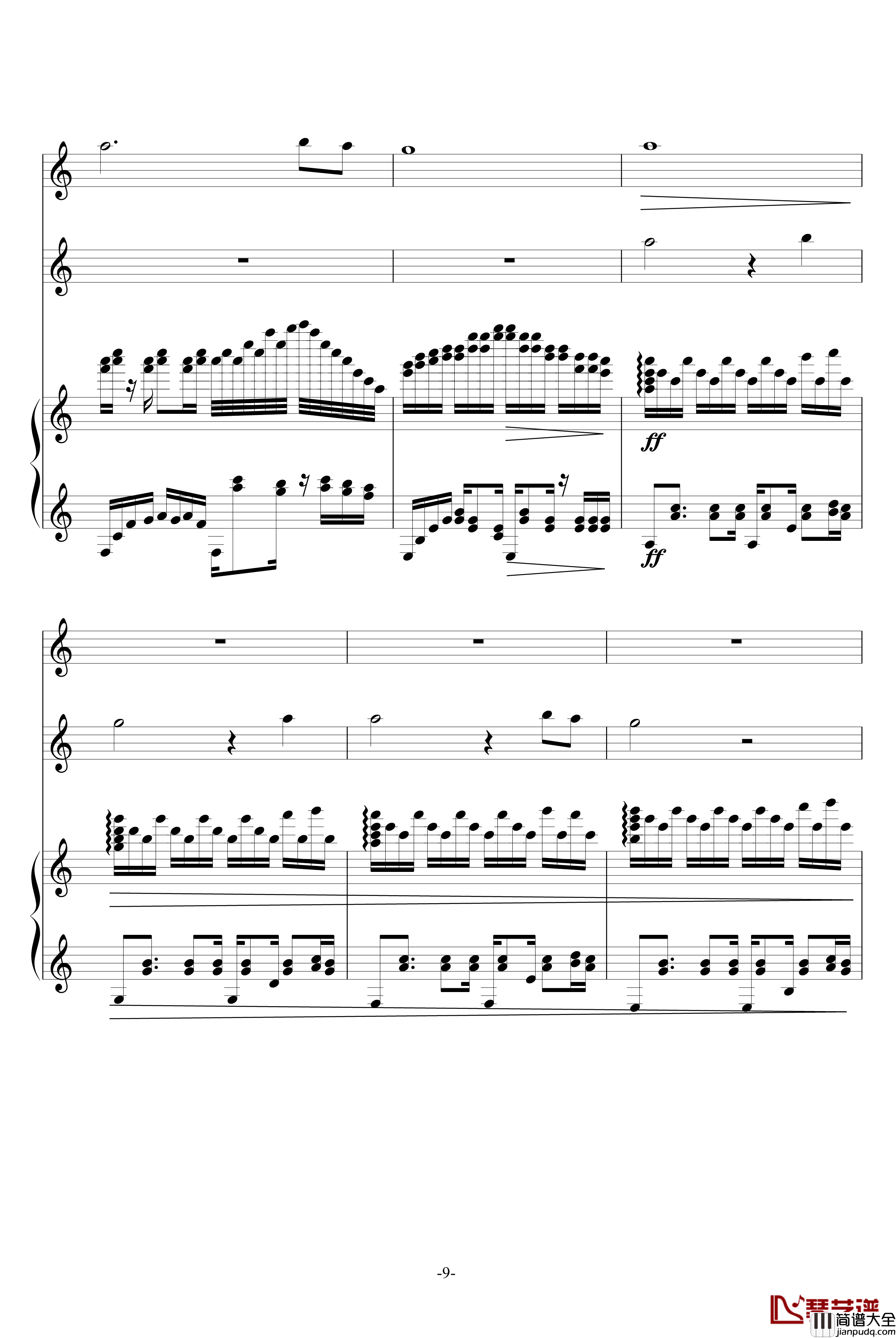 风之小舞曲钢琴谱_升c小调