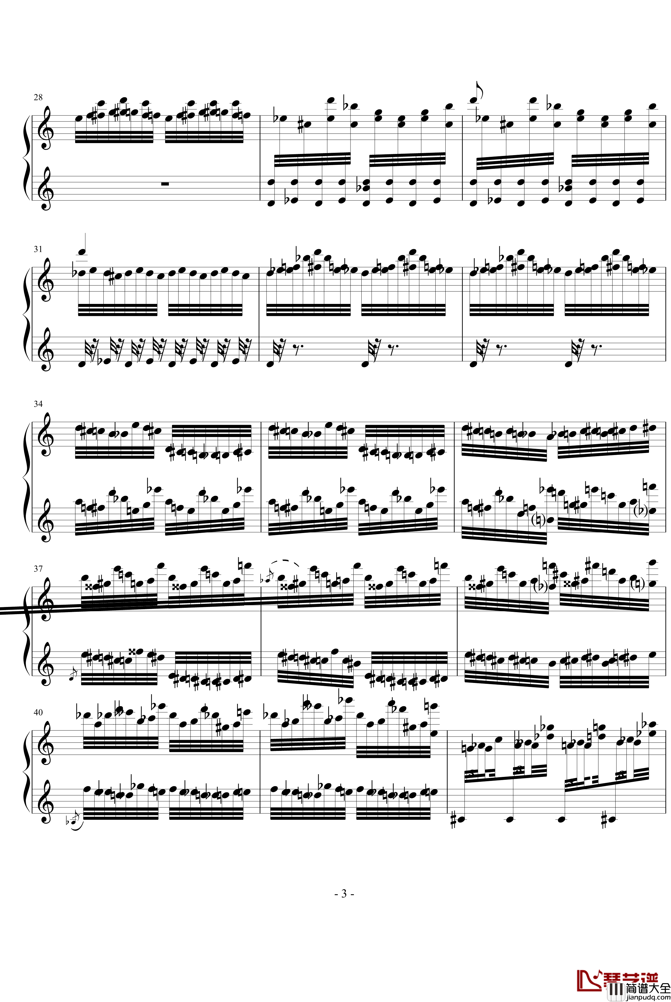 野蜂飞舞钢琴谱_齐夫拉版_世界名曲