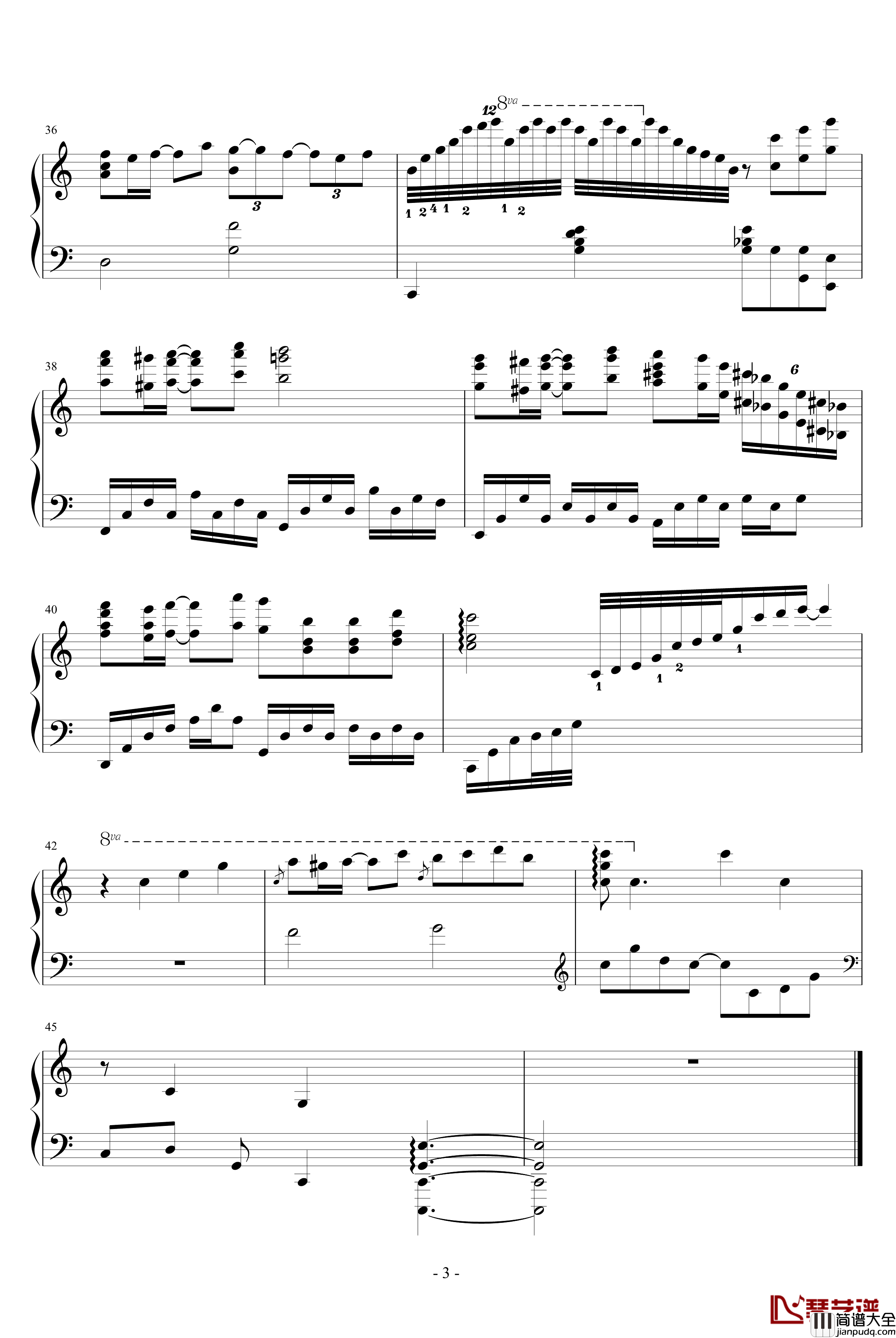 一个人的浪漫钢琴谱_钢琴原版_俞灏明