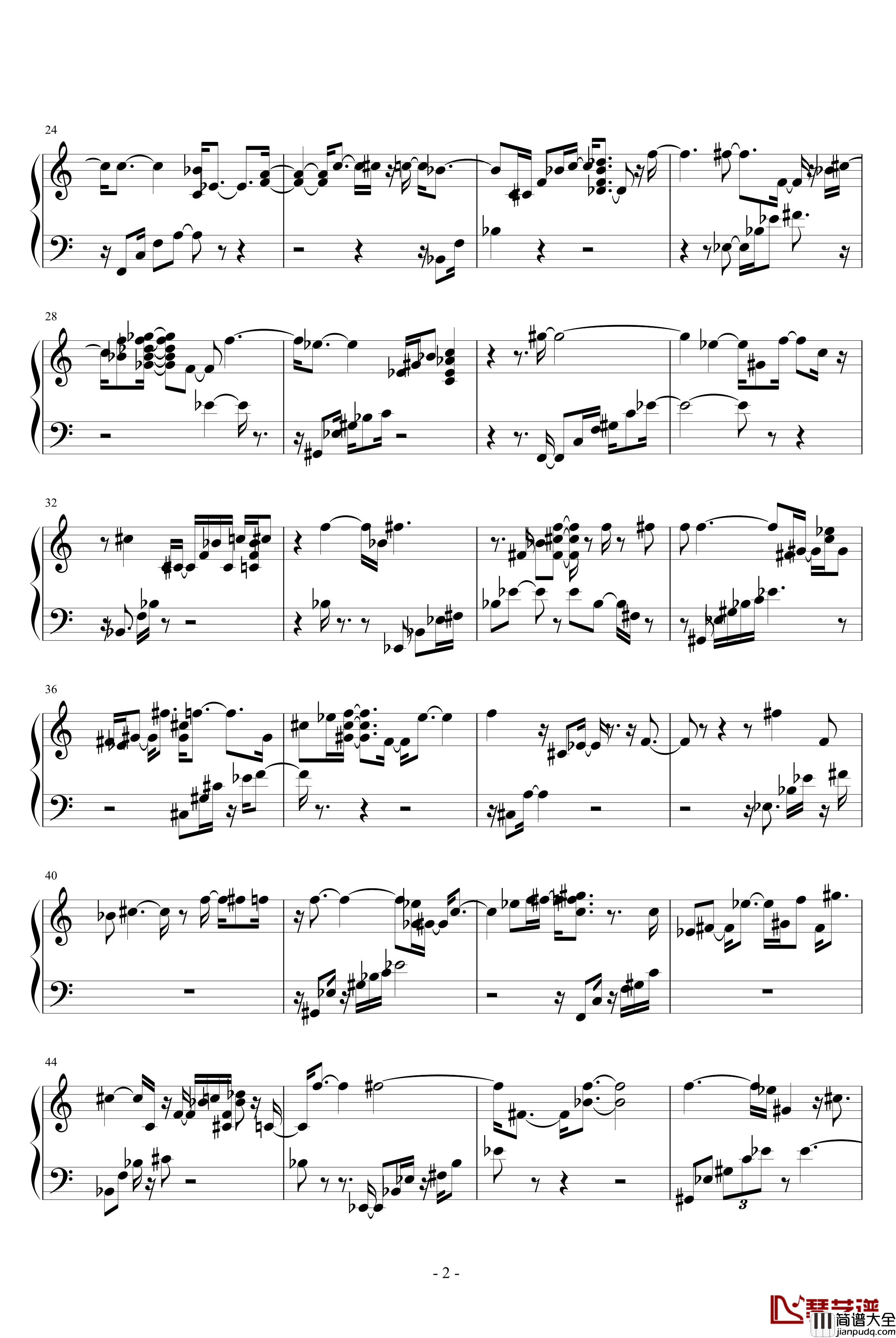 波澜的心钢琴谱_shijindi3