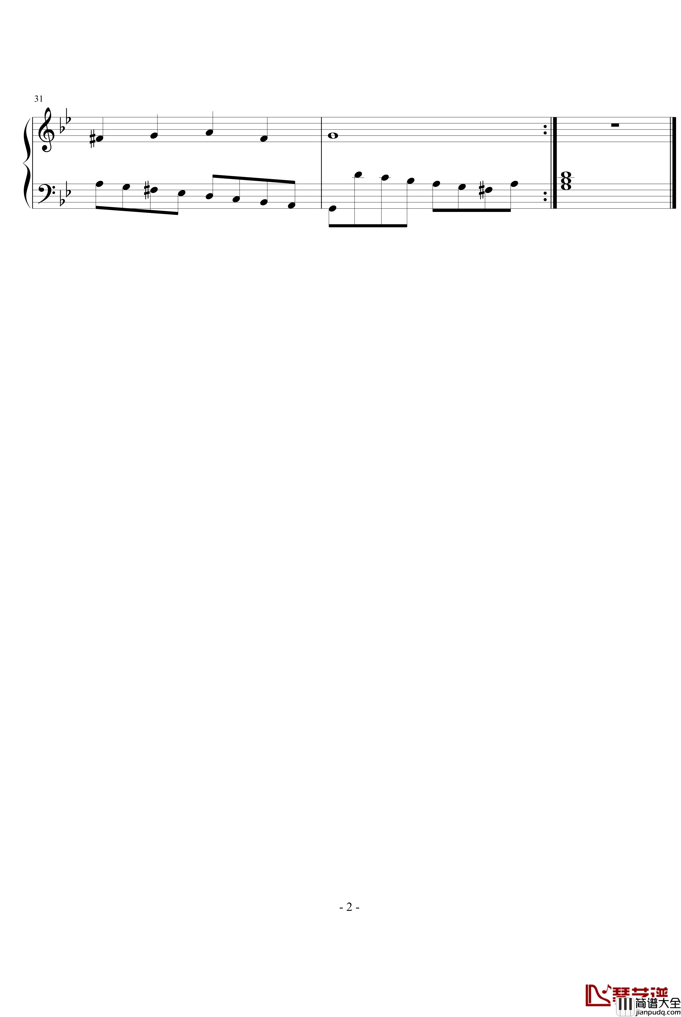 二部创意曲钢琴谱_风花雨露