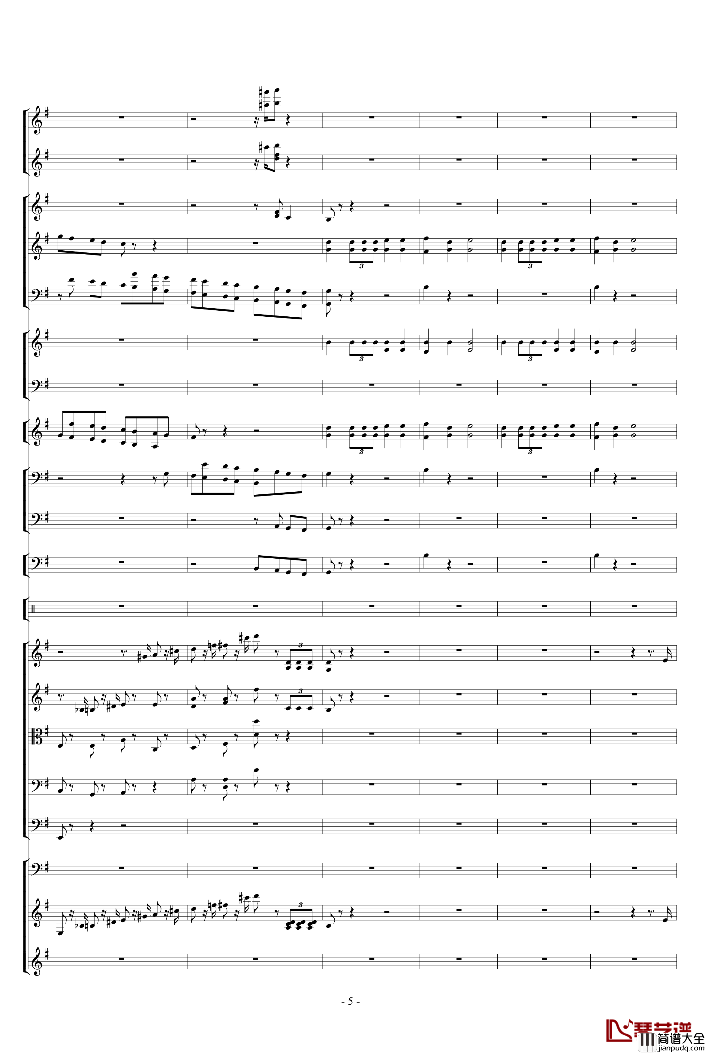 胡桃夹子组曲之进行曲钢琴谱_柴科夫斯基_Peter_Ilyich_Tchaikovsky