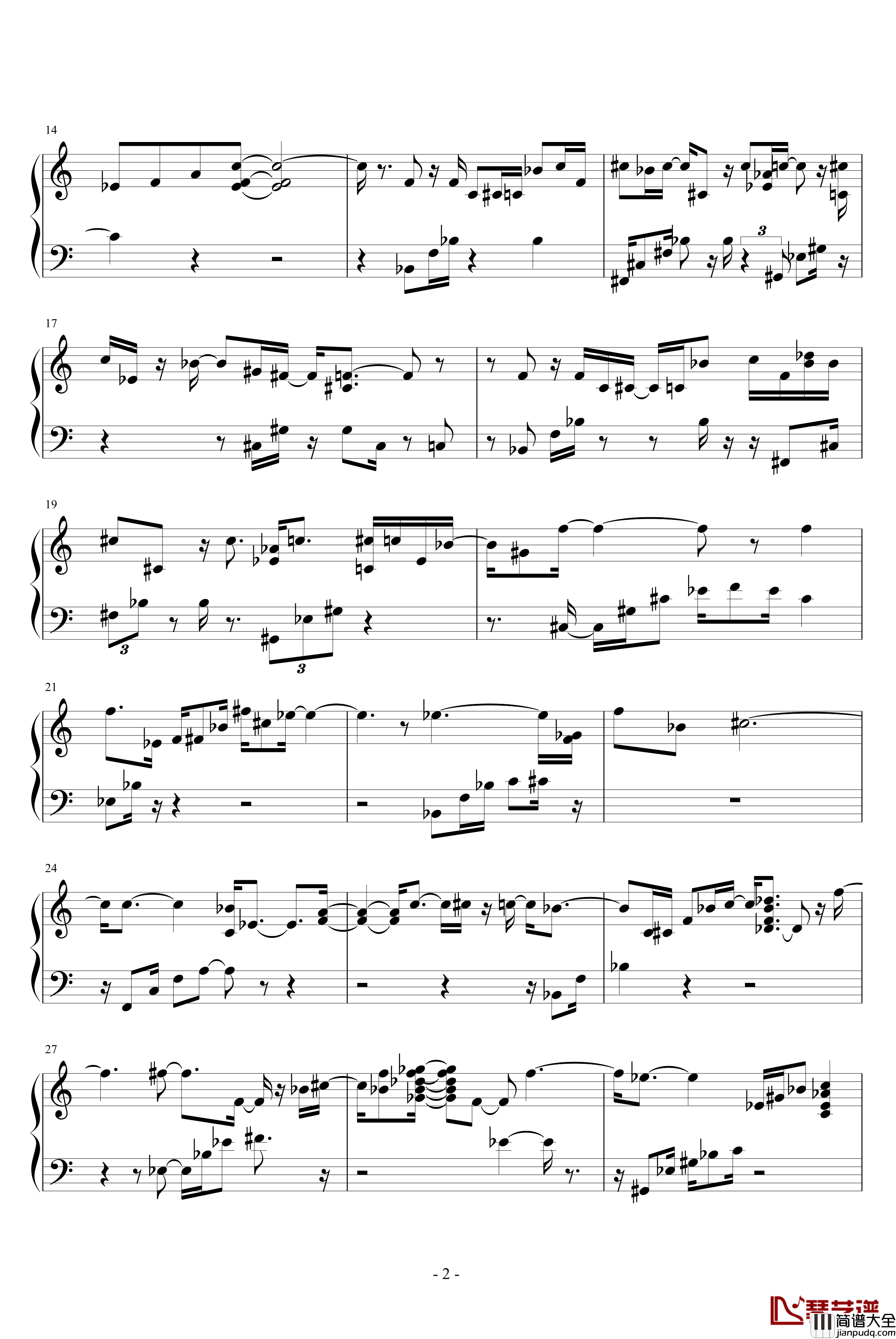 波澜的心钢琴谱_调整版_shijindi3