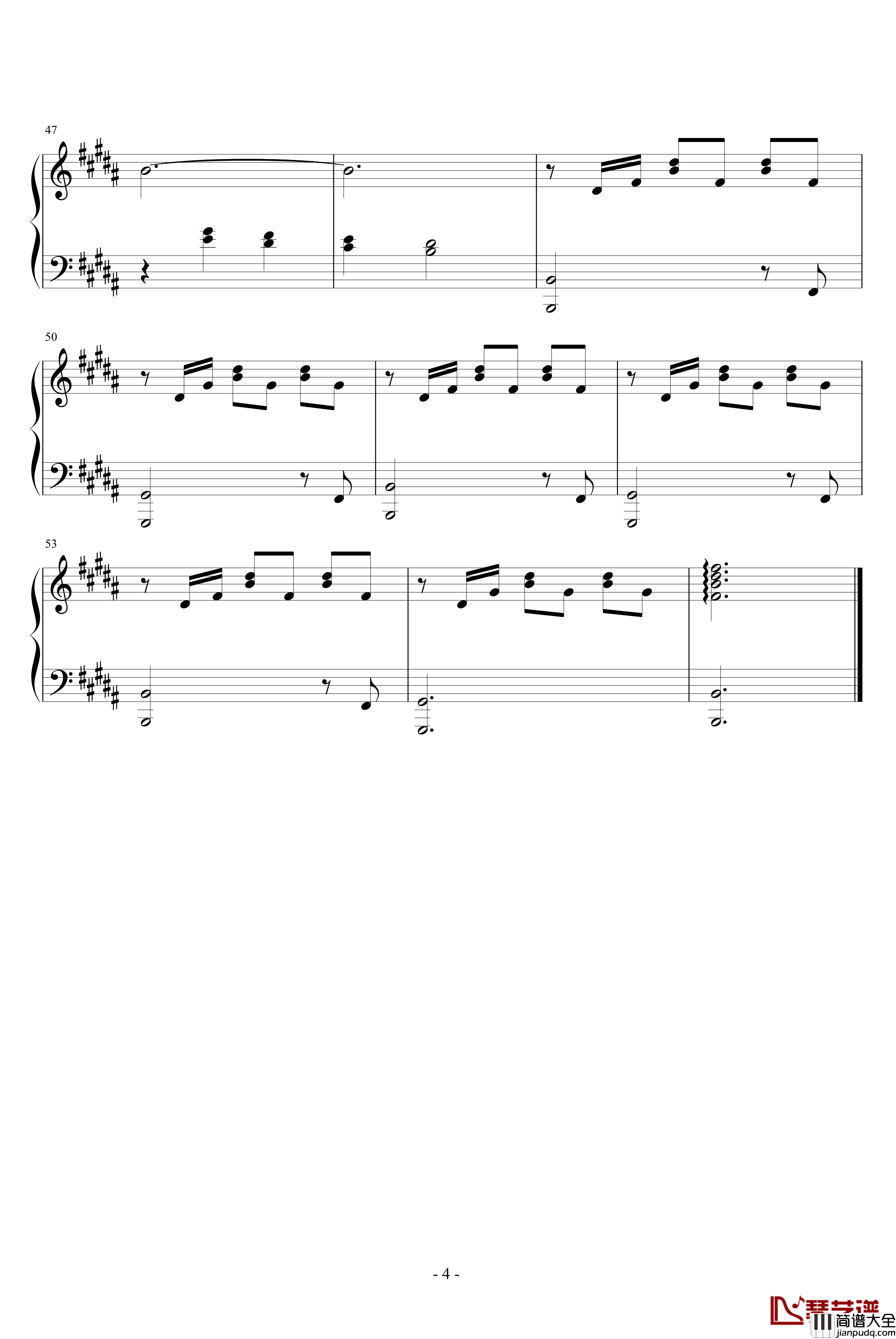 月亮河钢琴谱_欧美经典