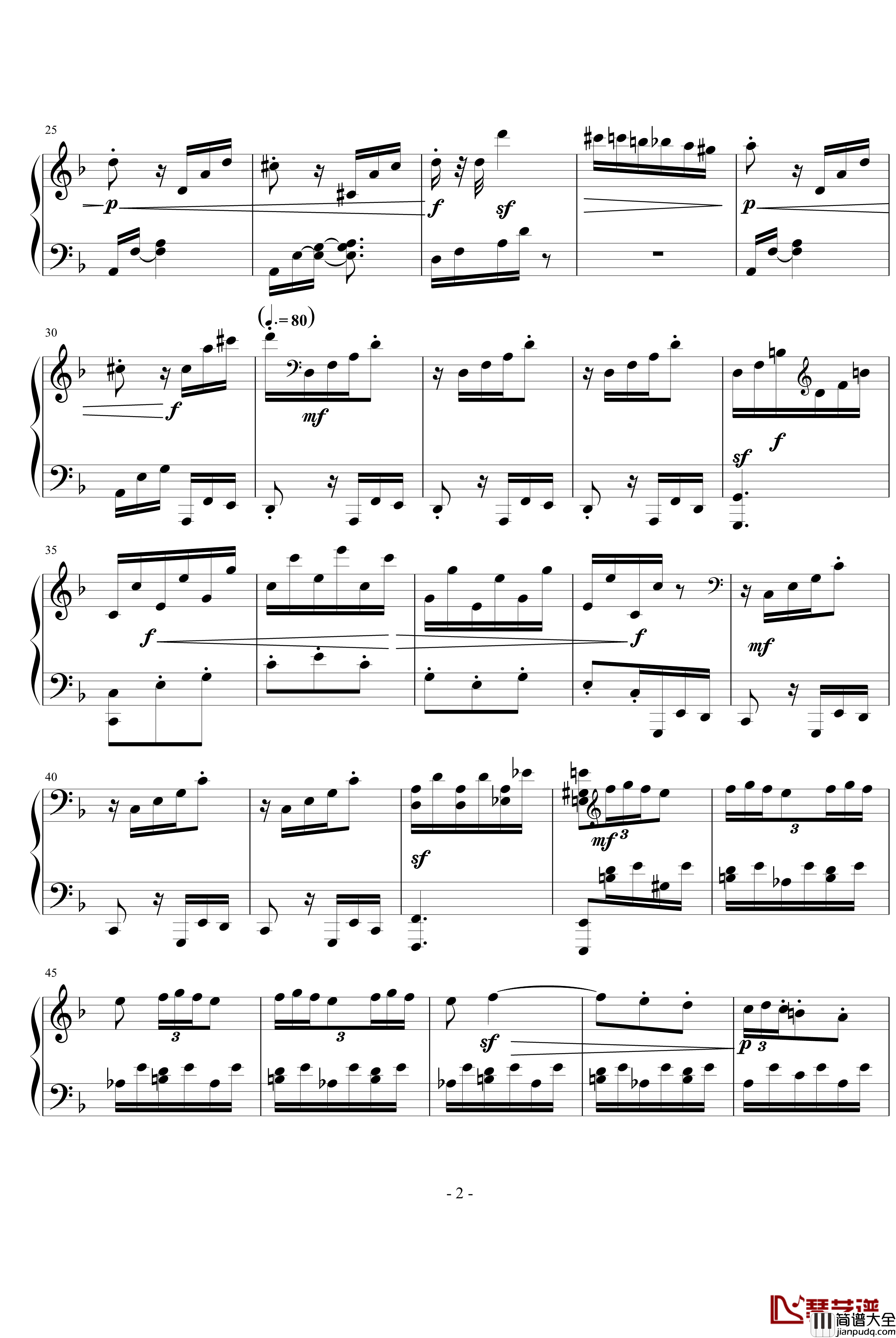 暴风雨第三乐章钢琴谱_贝多芬_beethoven