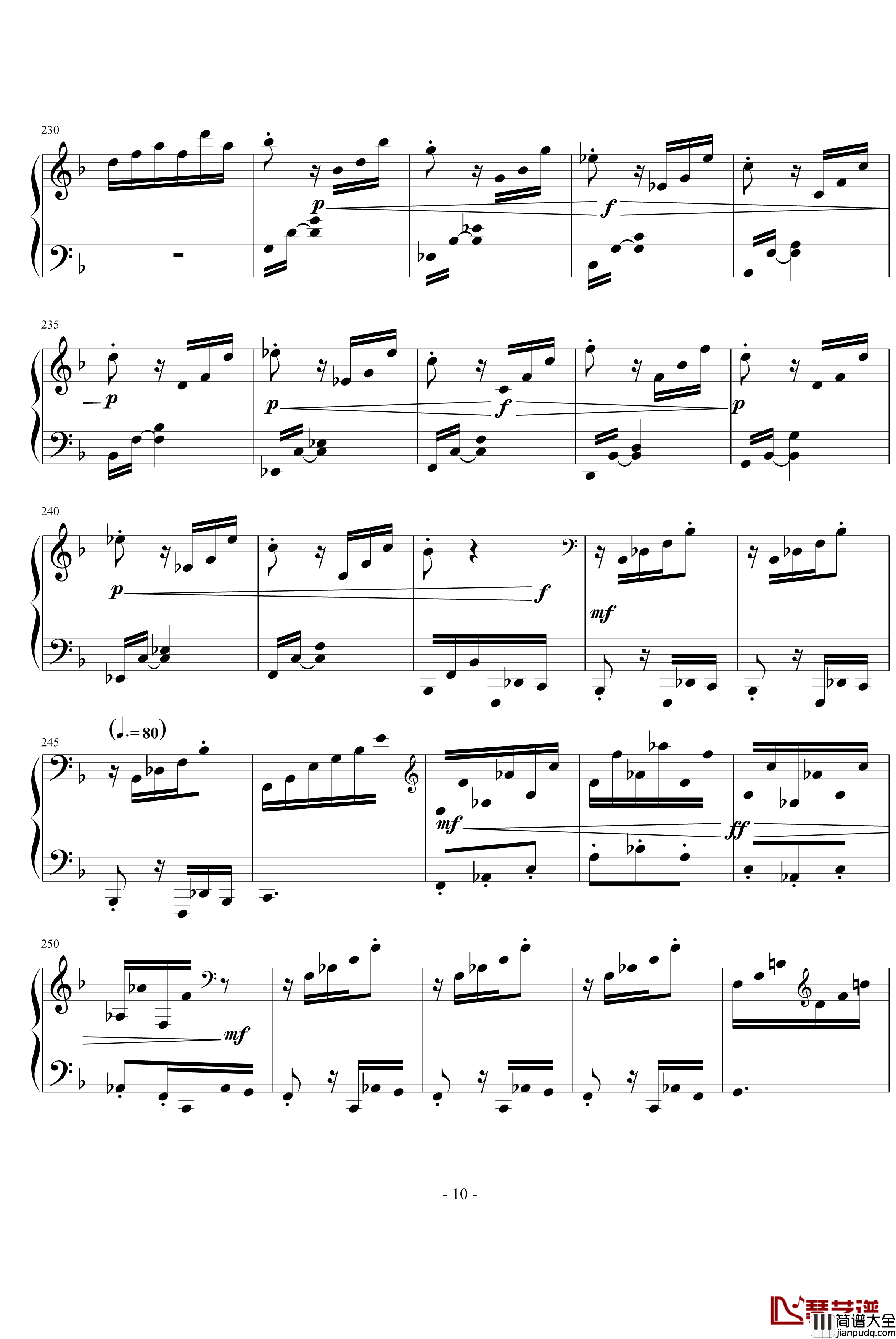 暴风雨第三乐章钢琴谱_贝多芬_beethoven