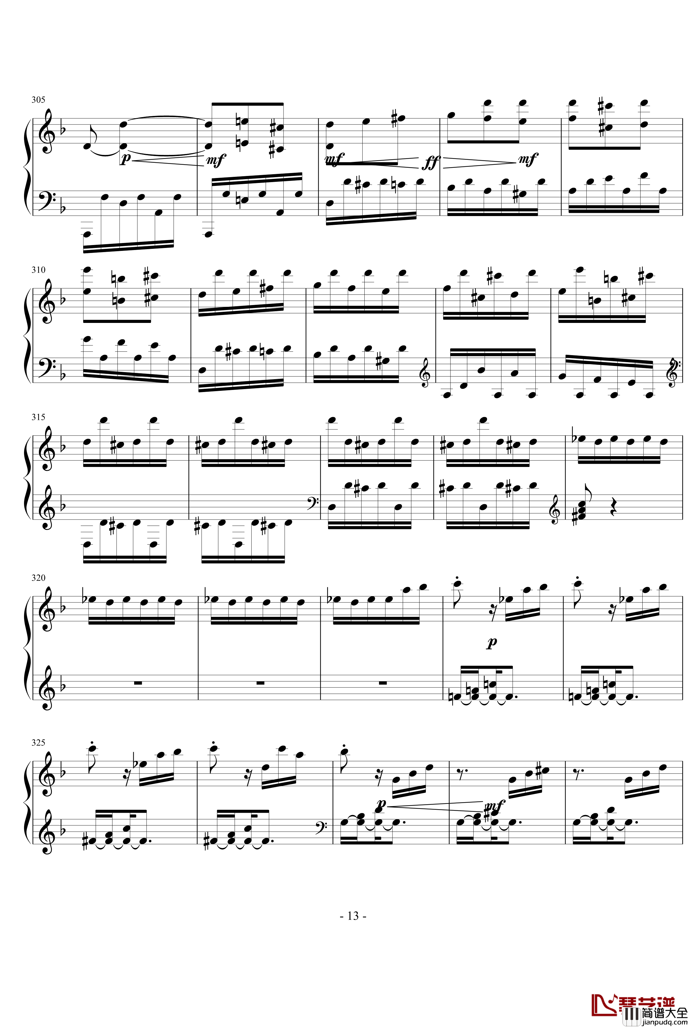 暴风雨第三乐章钢琴谱_贝多芬_beethoven