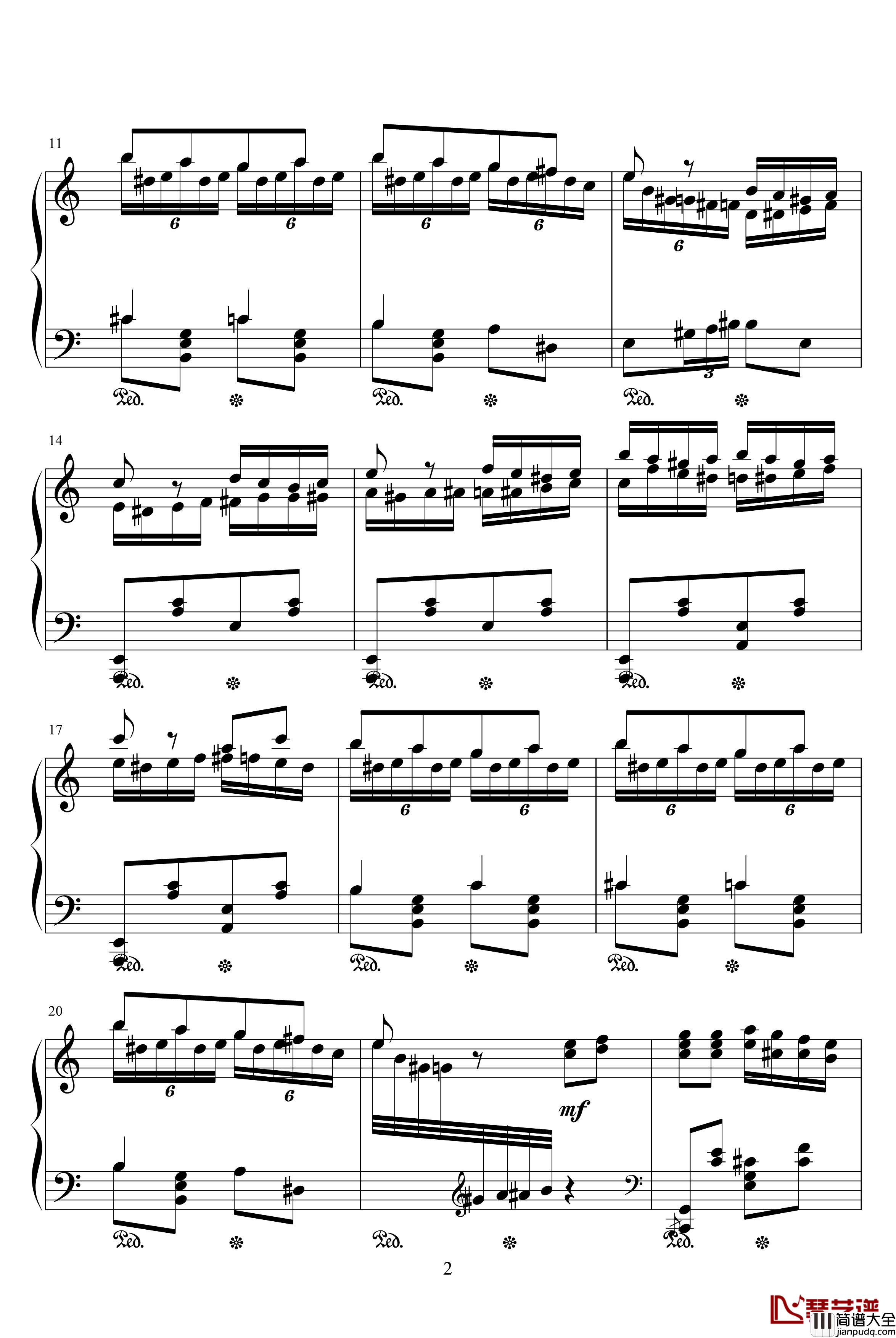 土耳其进行曲钢琴谱_原版_莫扎特_瓦洛多斯