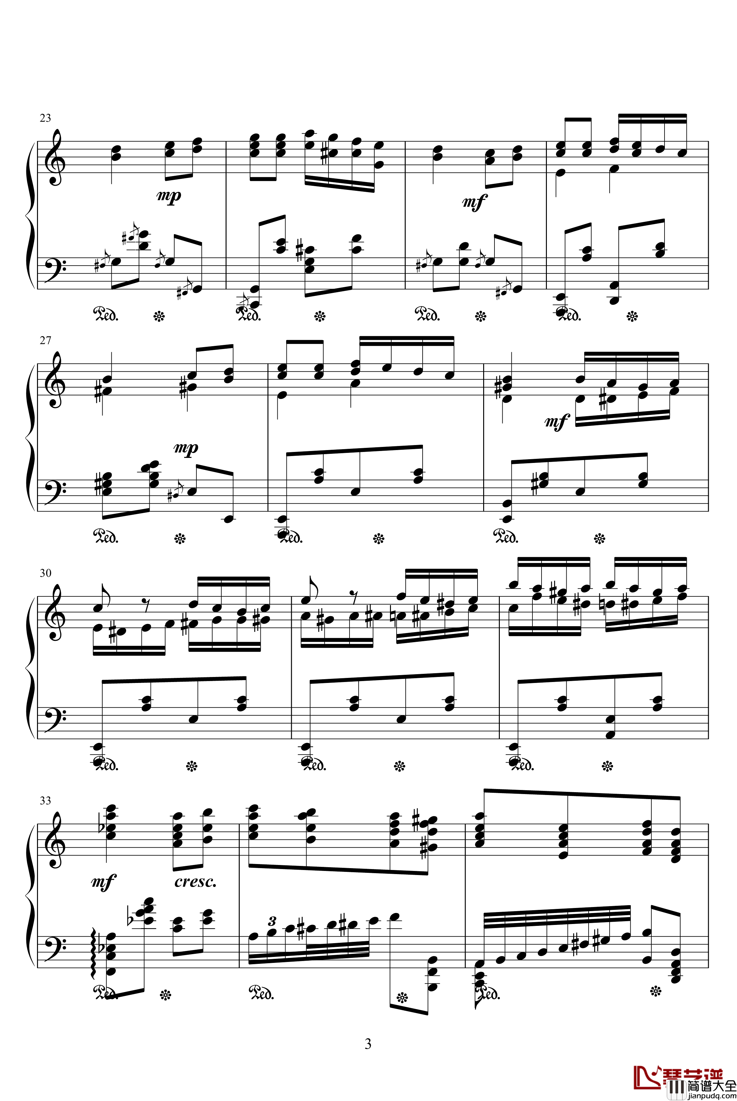 土耳其进行曲钢琴谱_原版_莫扎特_瓦洛多斯