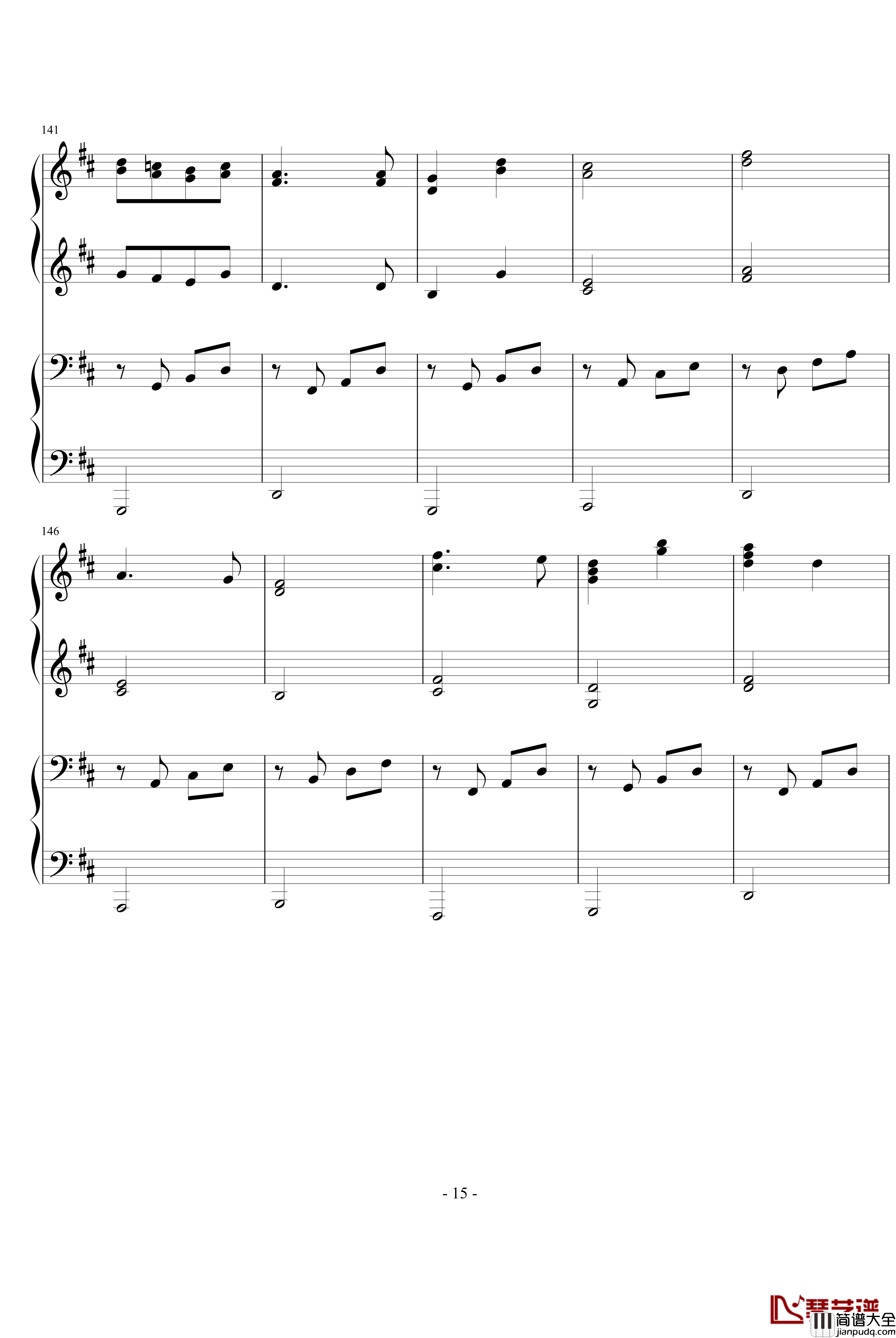 卡农四手联弹钢琴谱_Charm改编版_帕赫贝尔_Pachelbel