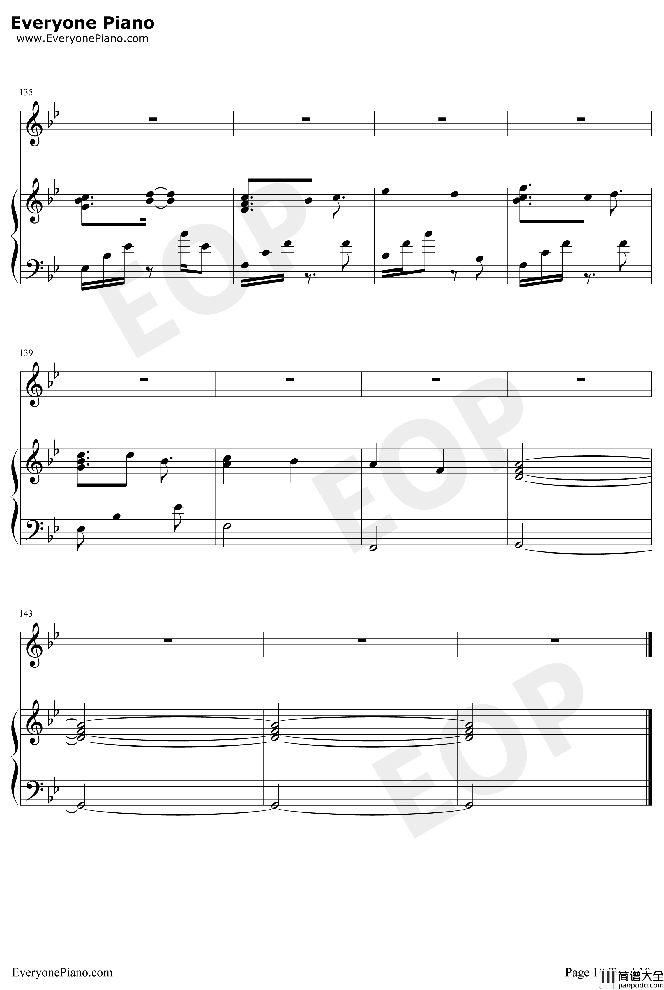 最后的旅行钢琴谱_Rainton桐_记龙族绘梨衣