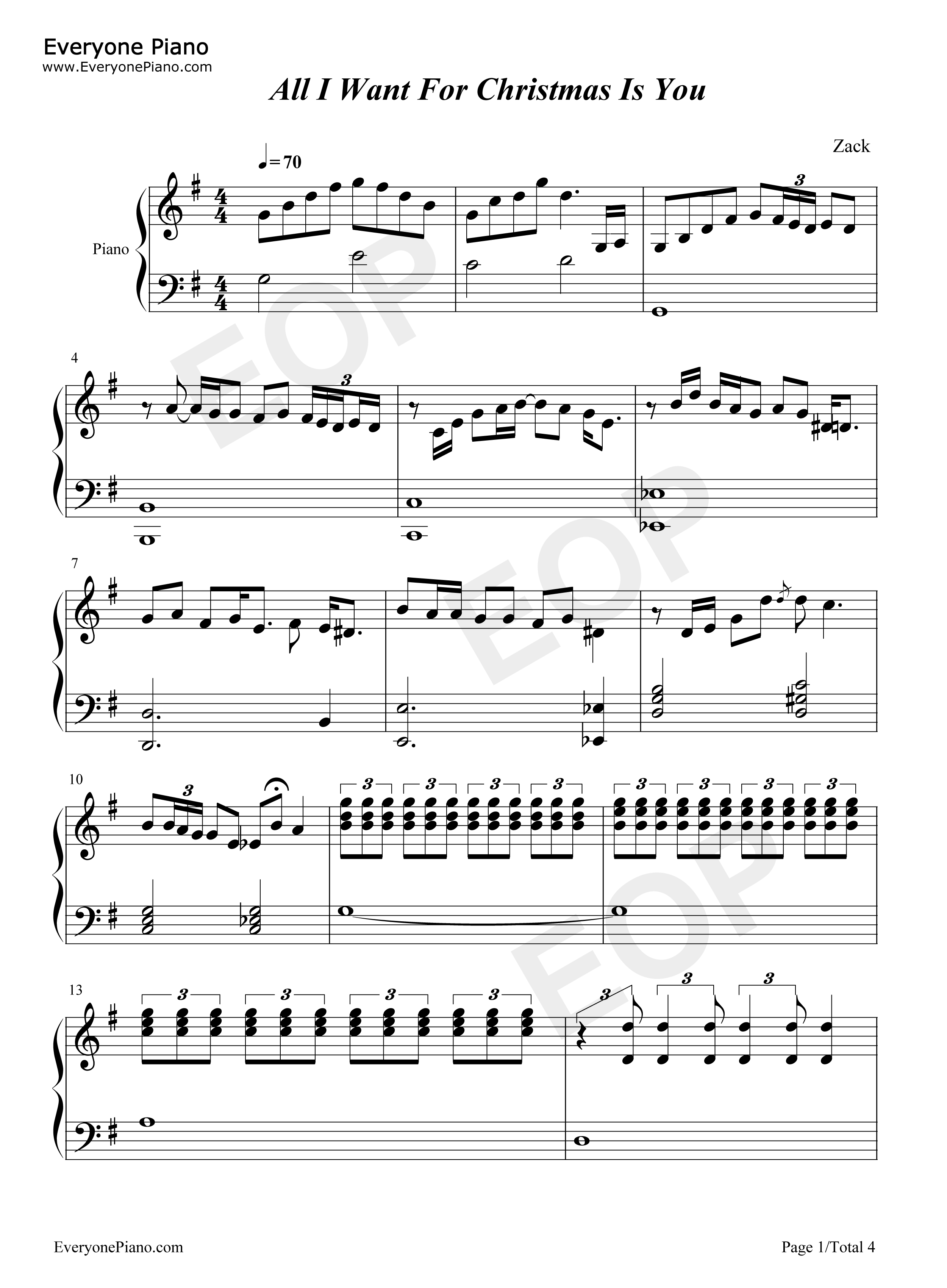 All_I_Want_for_Christmas_Is_You钢琴谱_Mariah_Carey