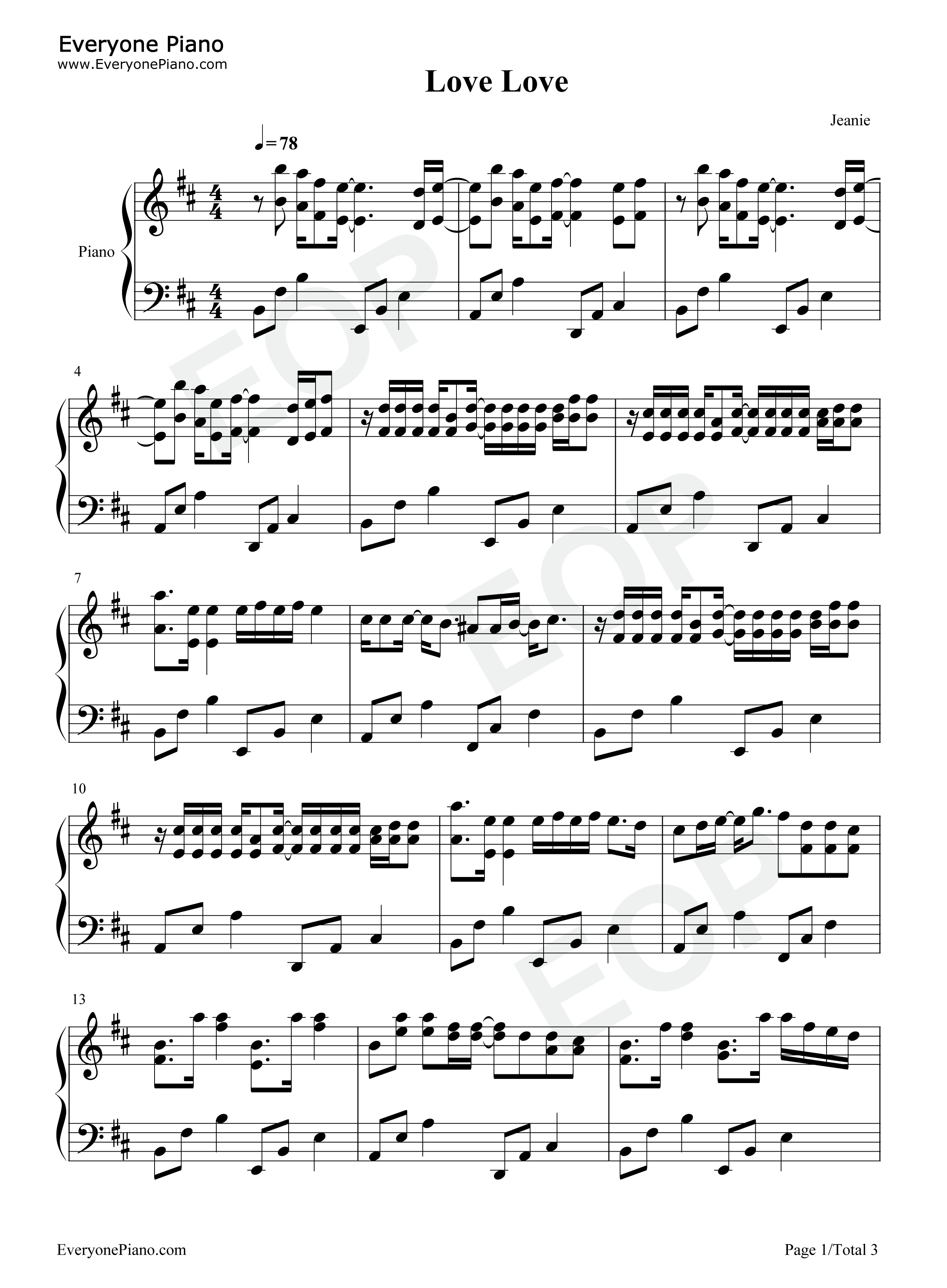 Love_Love钢琴谱_金润吉