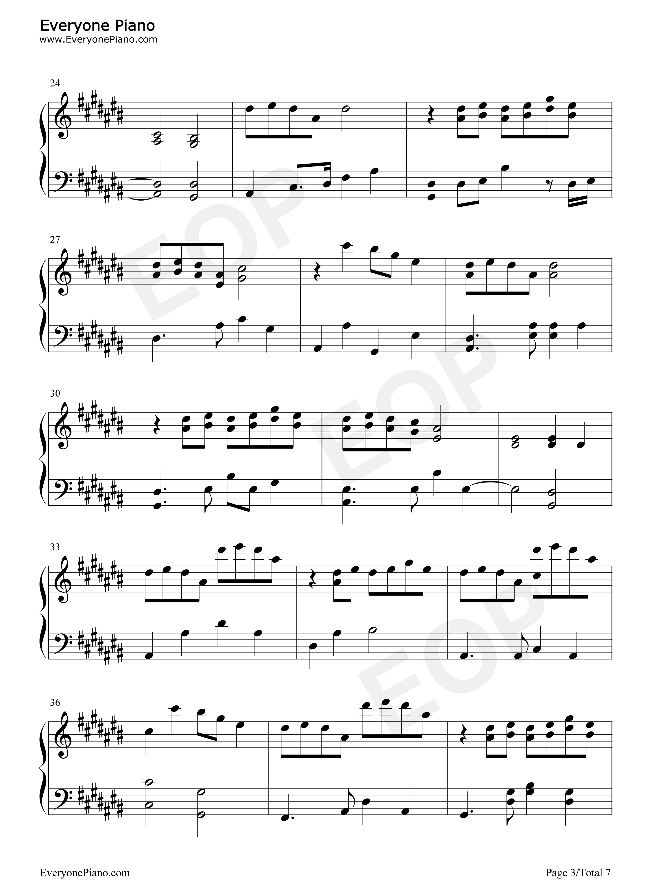 圣诞快乐劳伦斯先生钢琴谱_坂本龙一