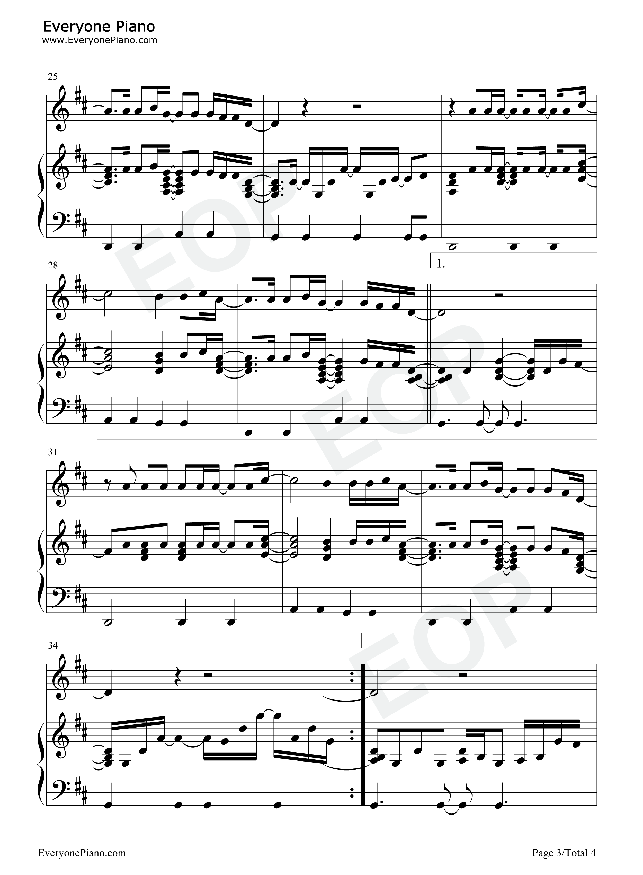 Stay_Another_Day钢琴谱_East_17