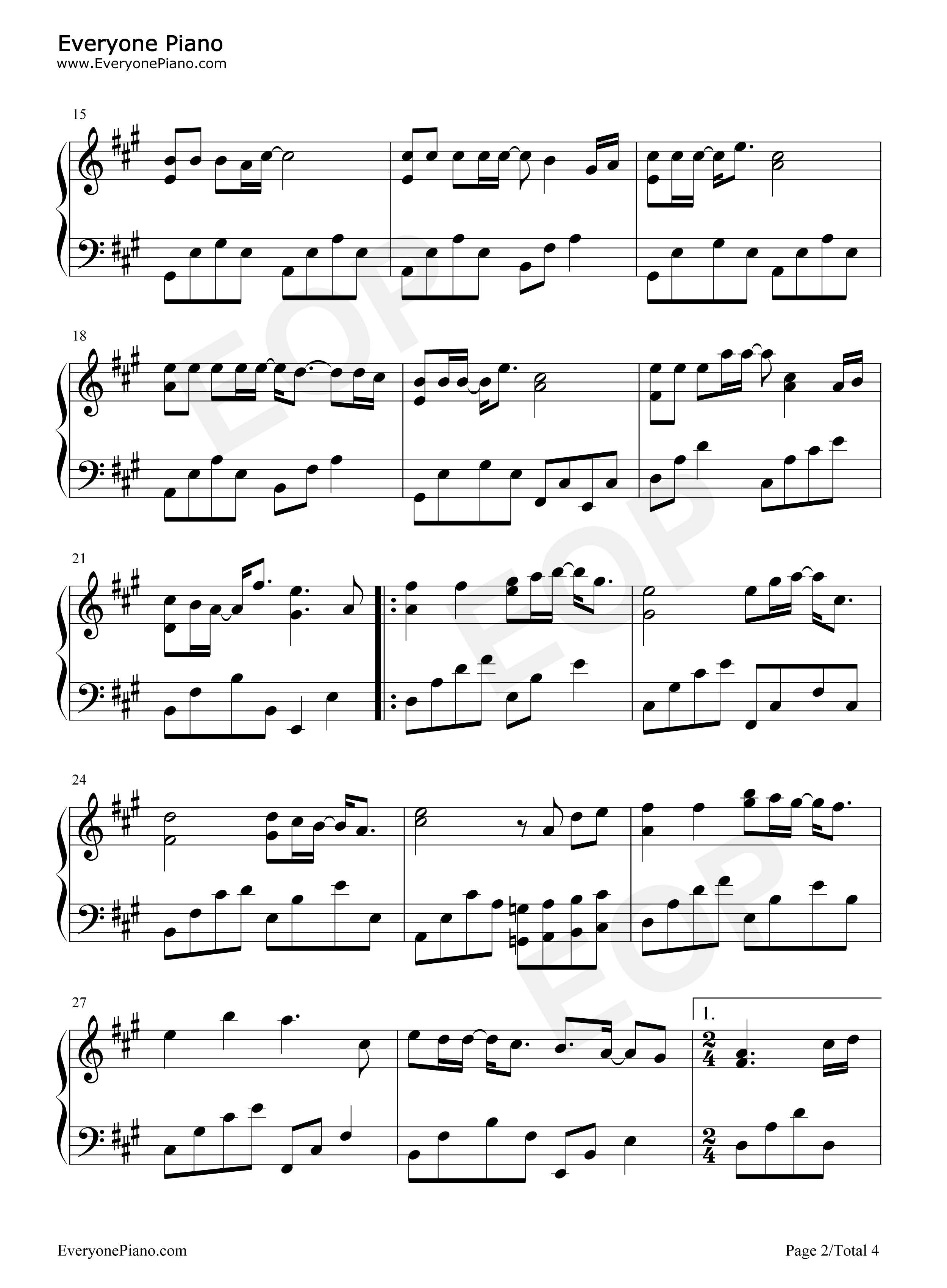 爱你爱到死钢琴谱_同恩_马诗婷_杨荞安