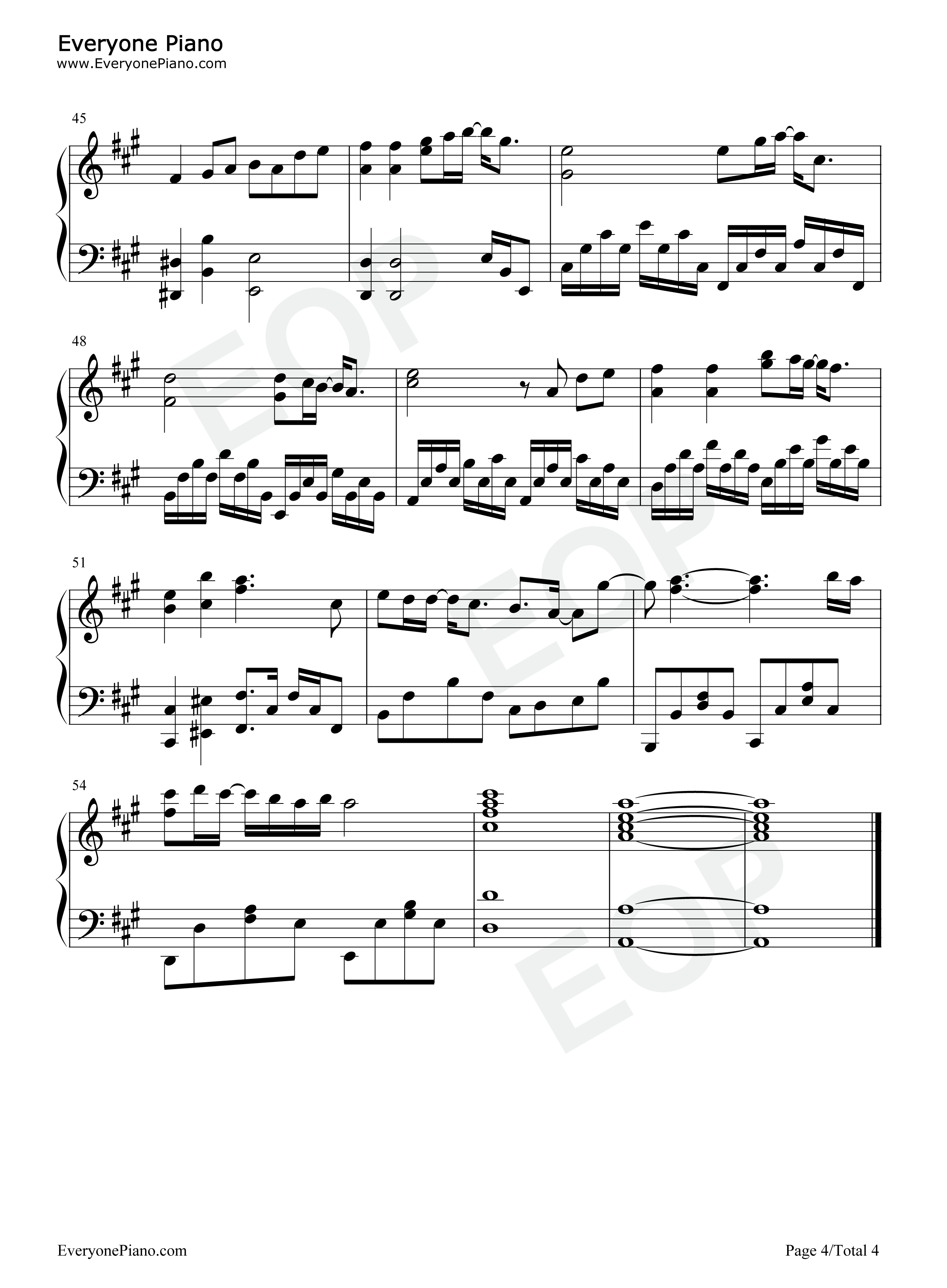 爱你爱到死钢琴谱_同恩_马诗婷_杨荞安