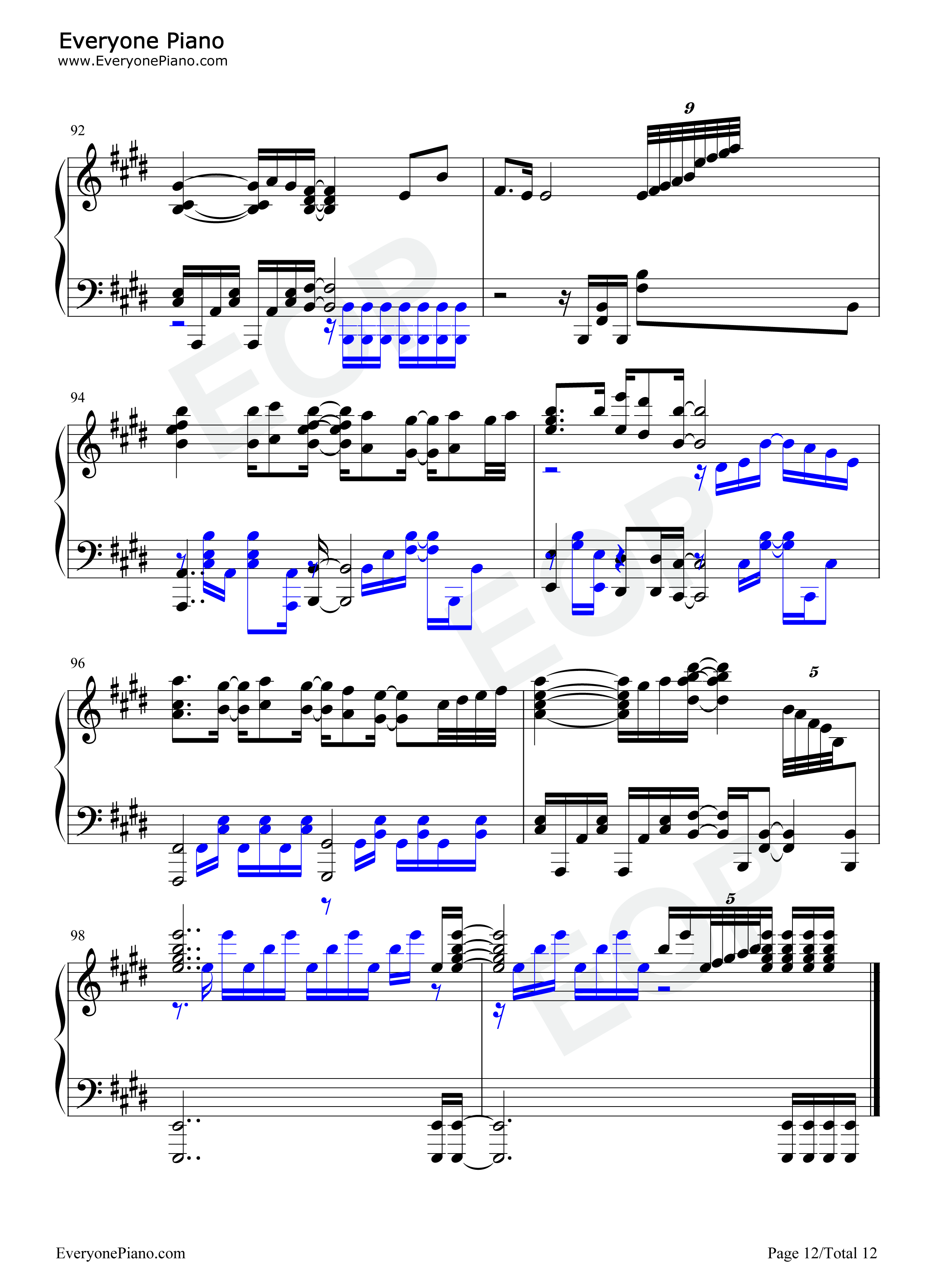 シリウス钢琴谱_蓝井艾露