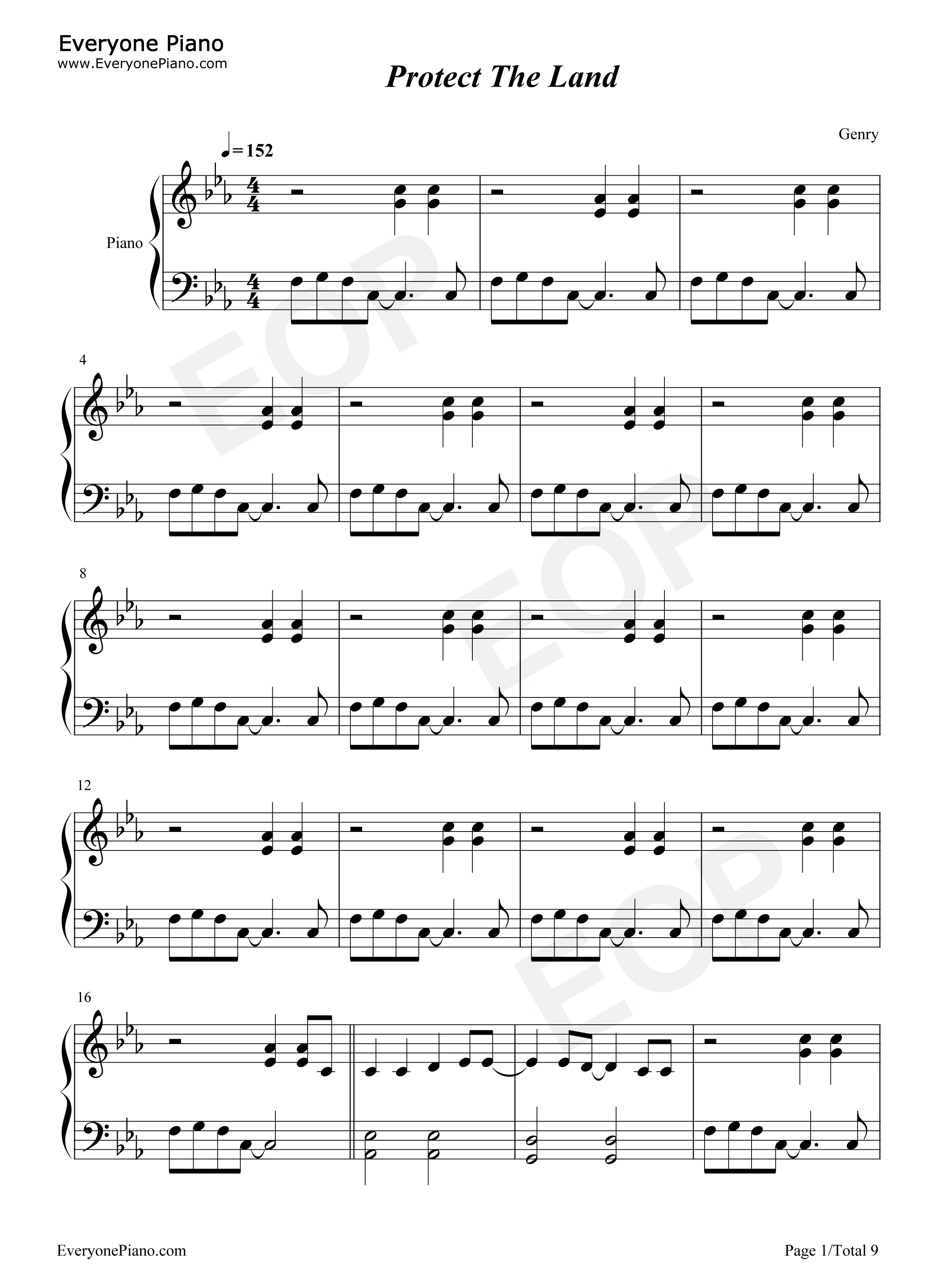 Protect_the_Land钢琴谱_System_of_a_Down