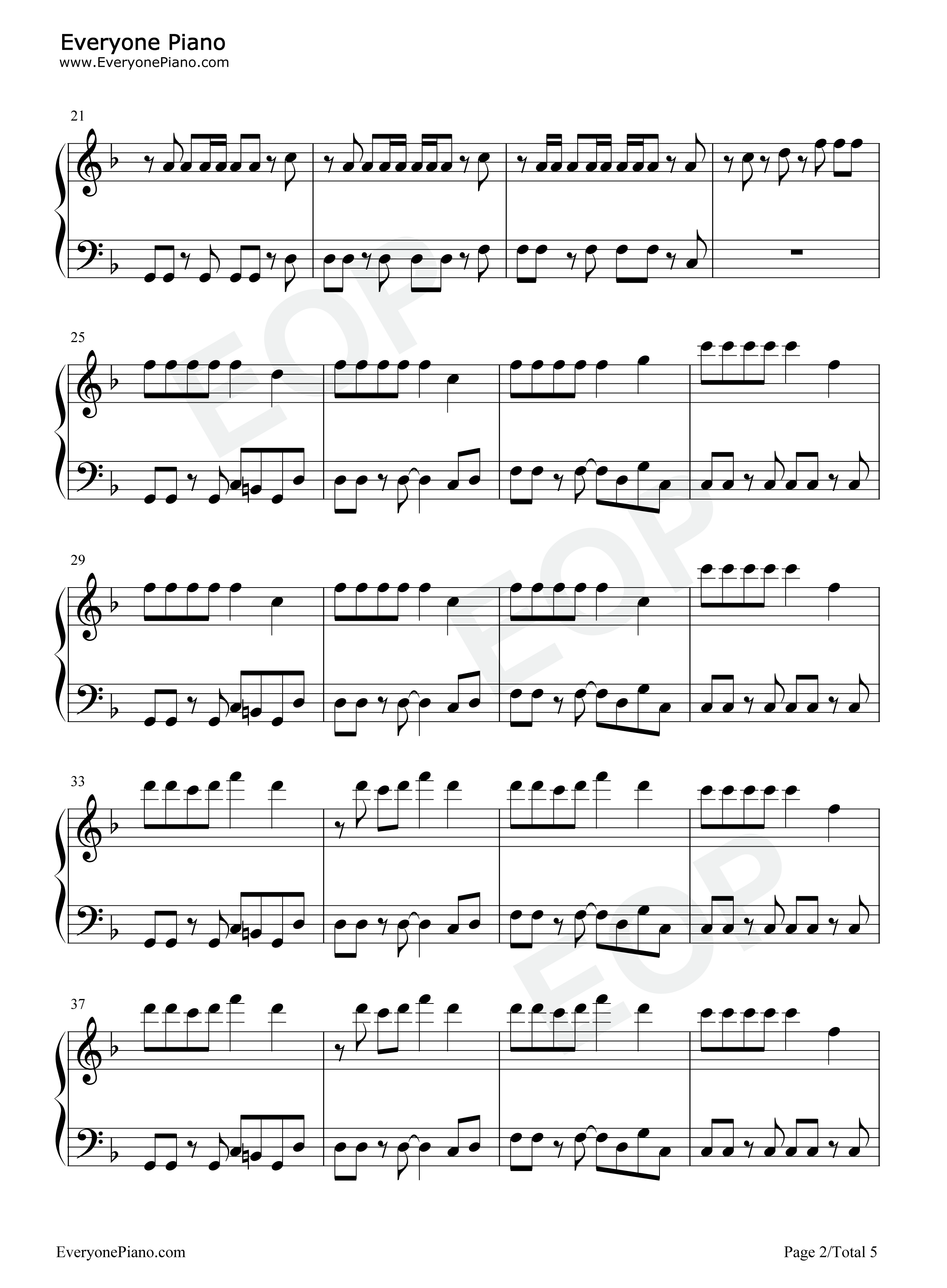 Sunshine钢琴谱_OneRepublic