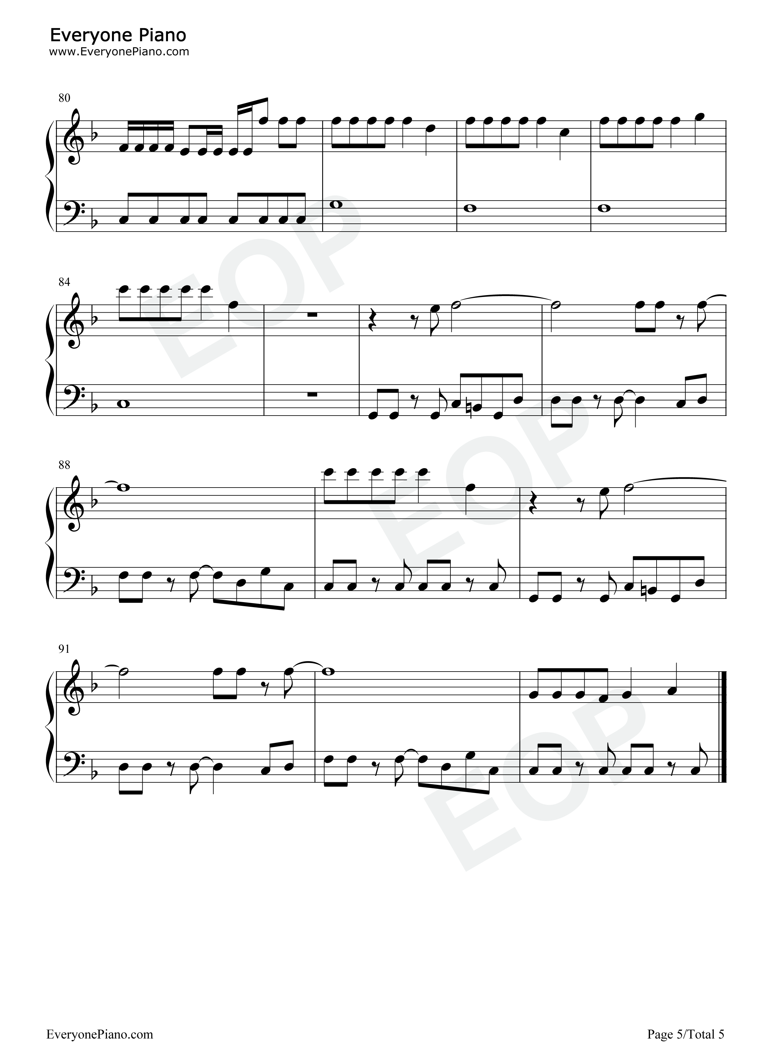 Sunshine钢琴谱_OneRepublic