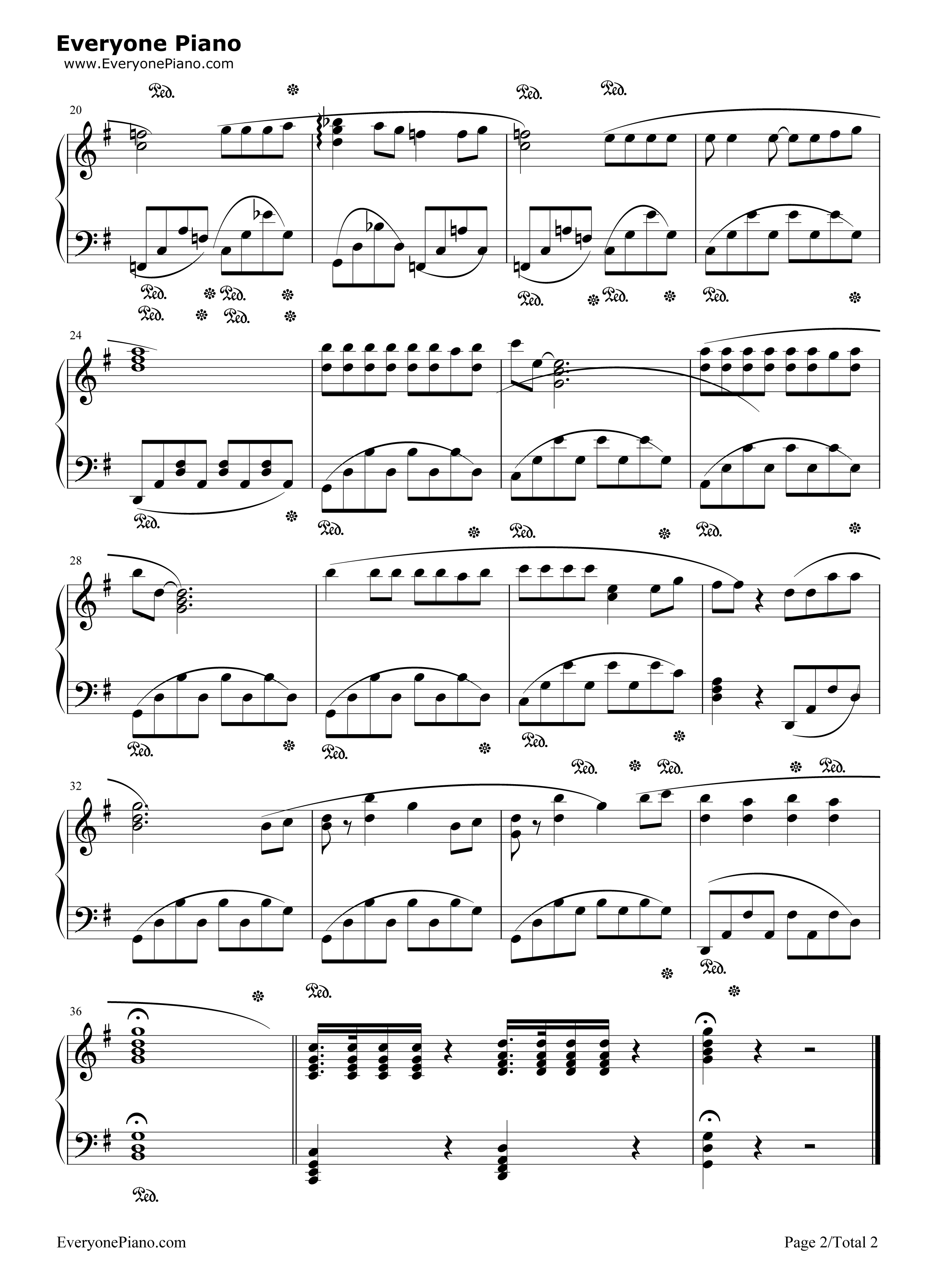 花仙子之歌钢琴谱_堀江美都子