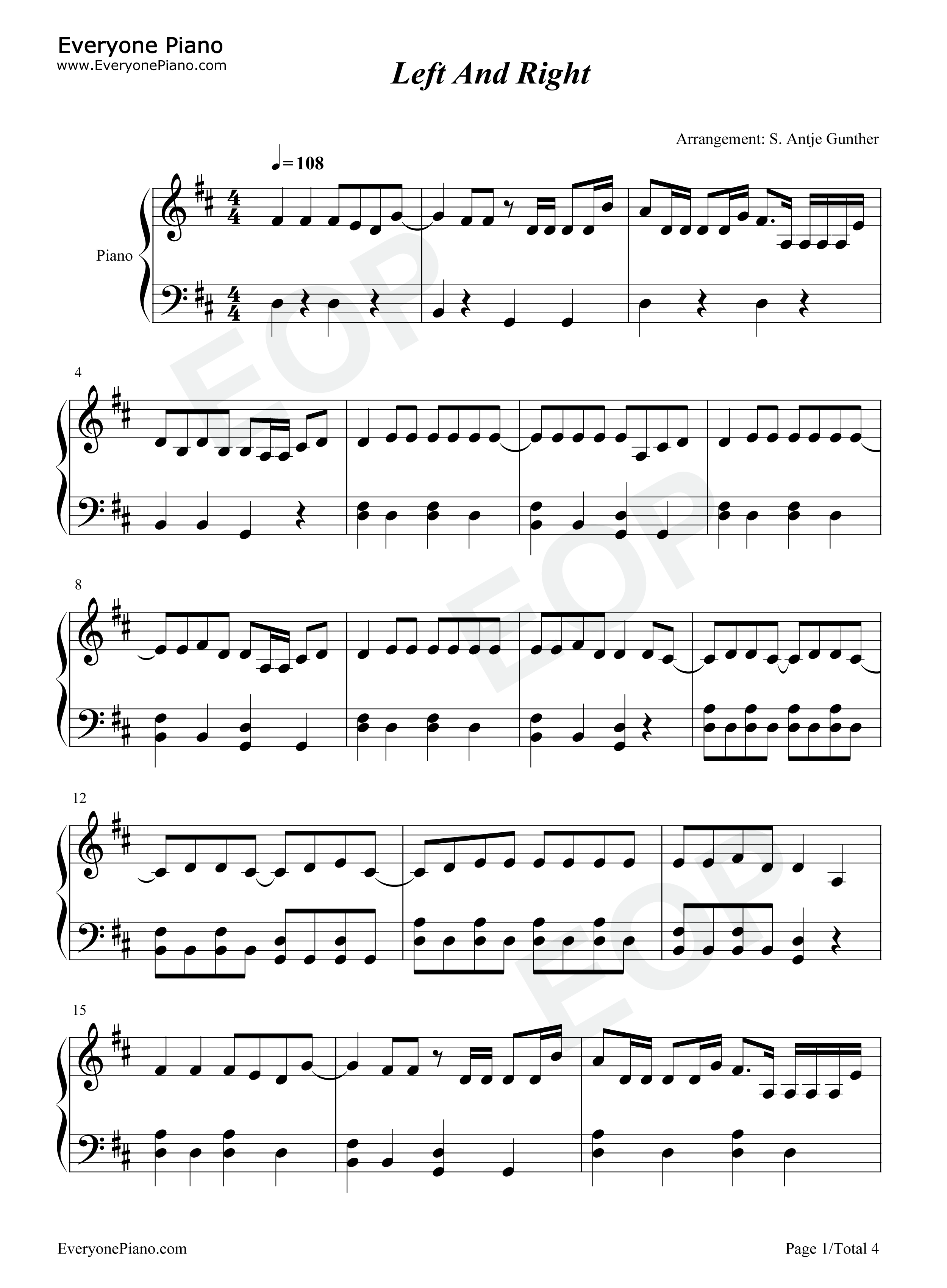 Left_and_Right钢琴谱_Charlie_Puth_田柾国_防弹少年团