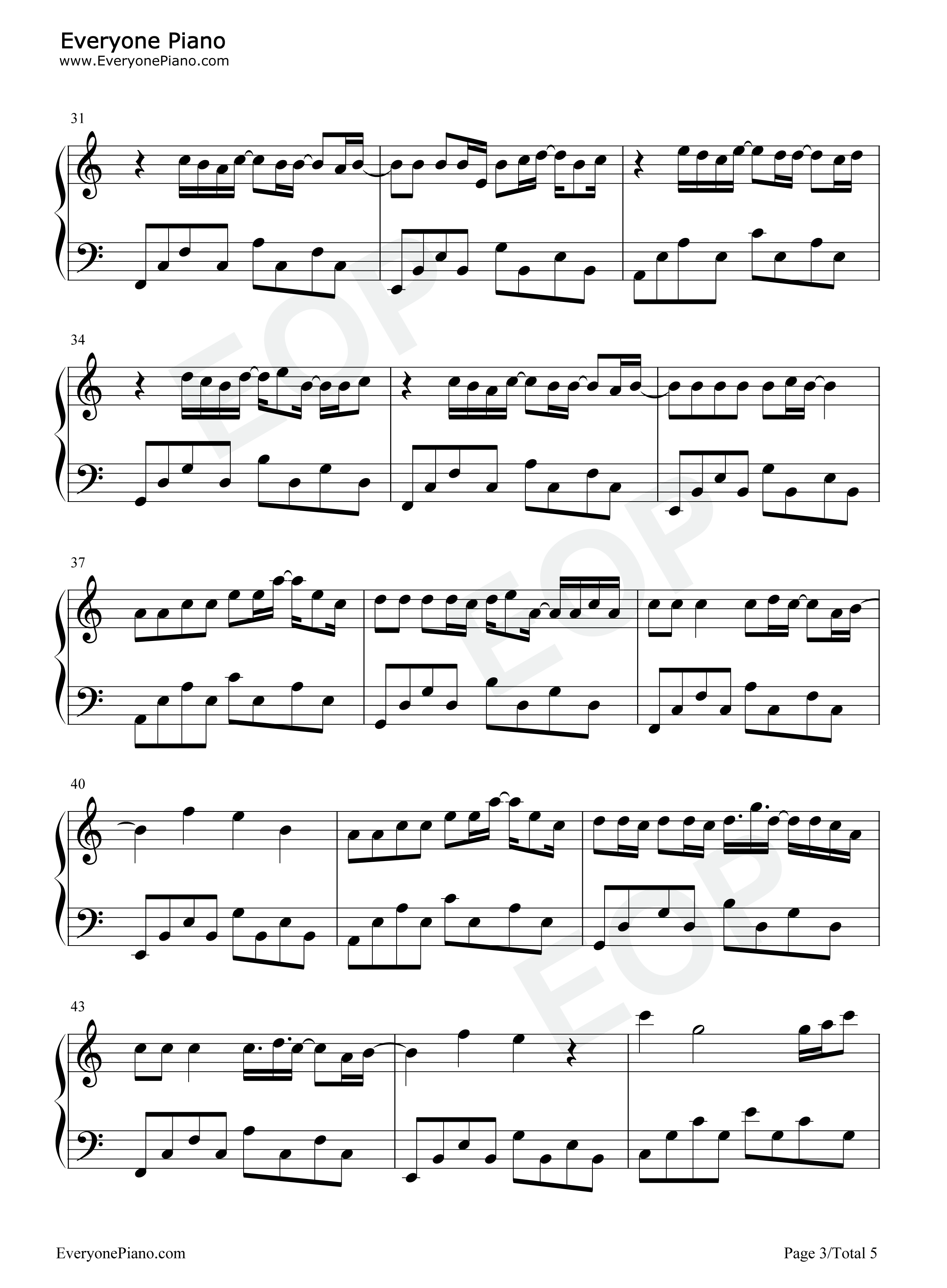 被驯服的象钢琴谱_蔡健雅