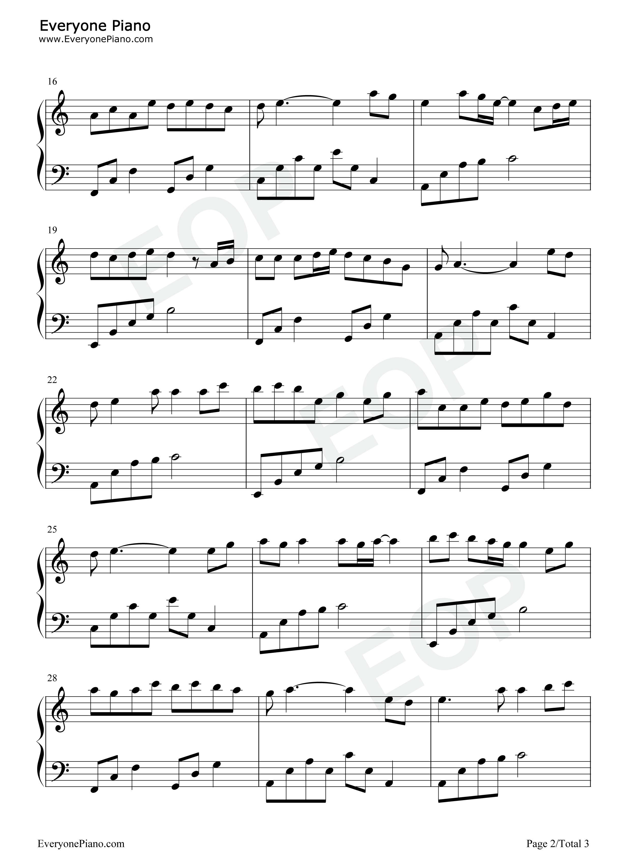 孤城钢琴谱_洛先生